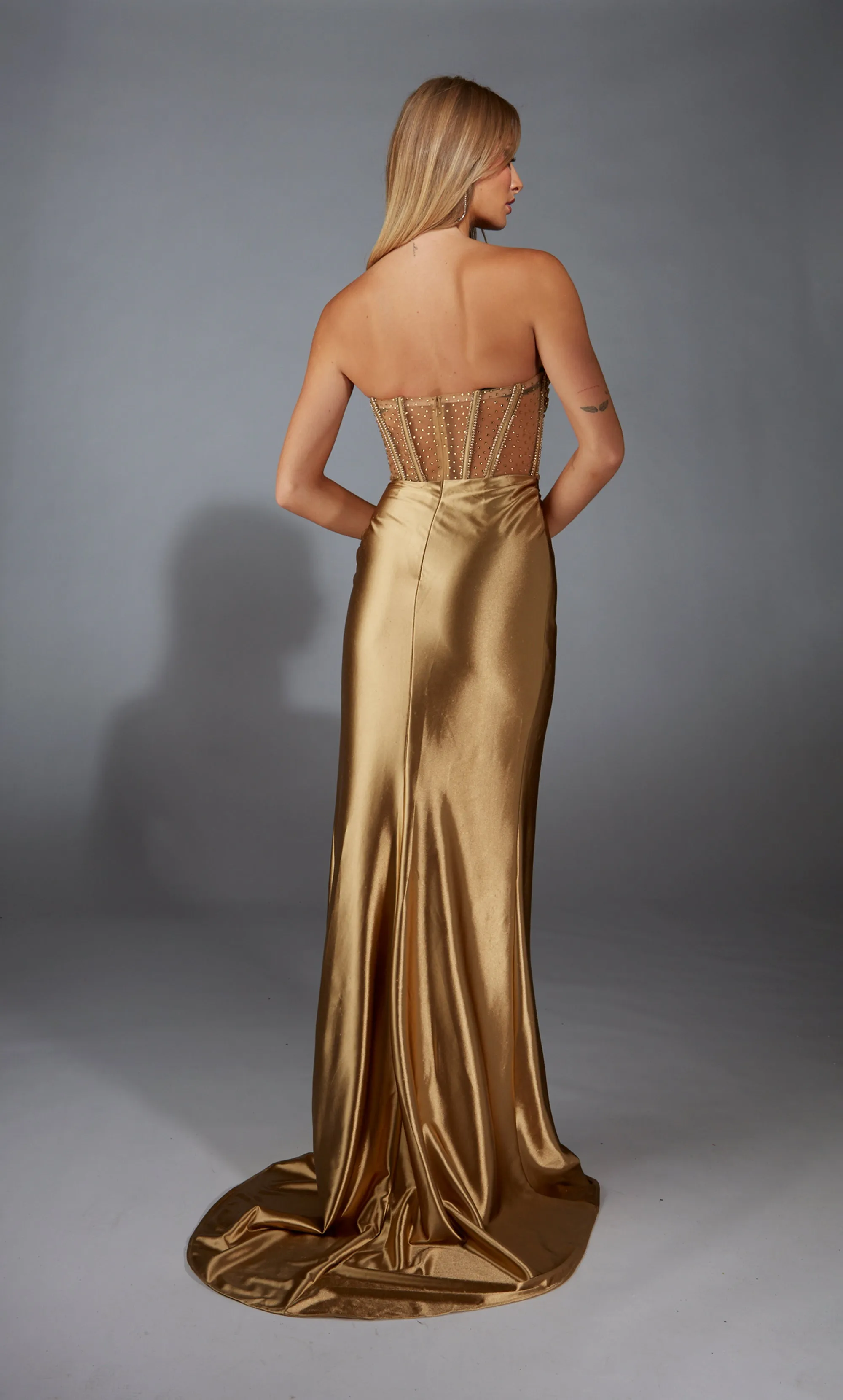 ALYCE Paris 61976 Alyce Long Strapless Corset Straight Dress sold by Alyce Paris product image thumbnail 2