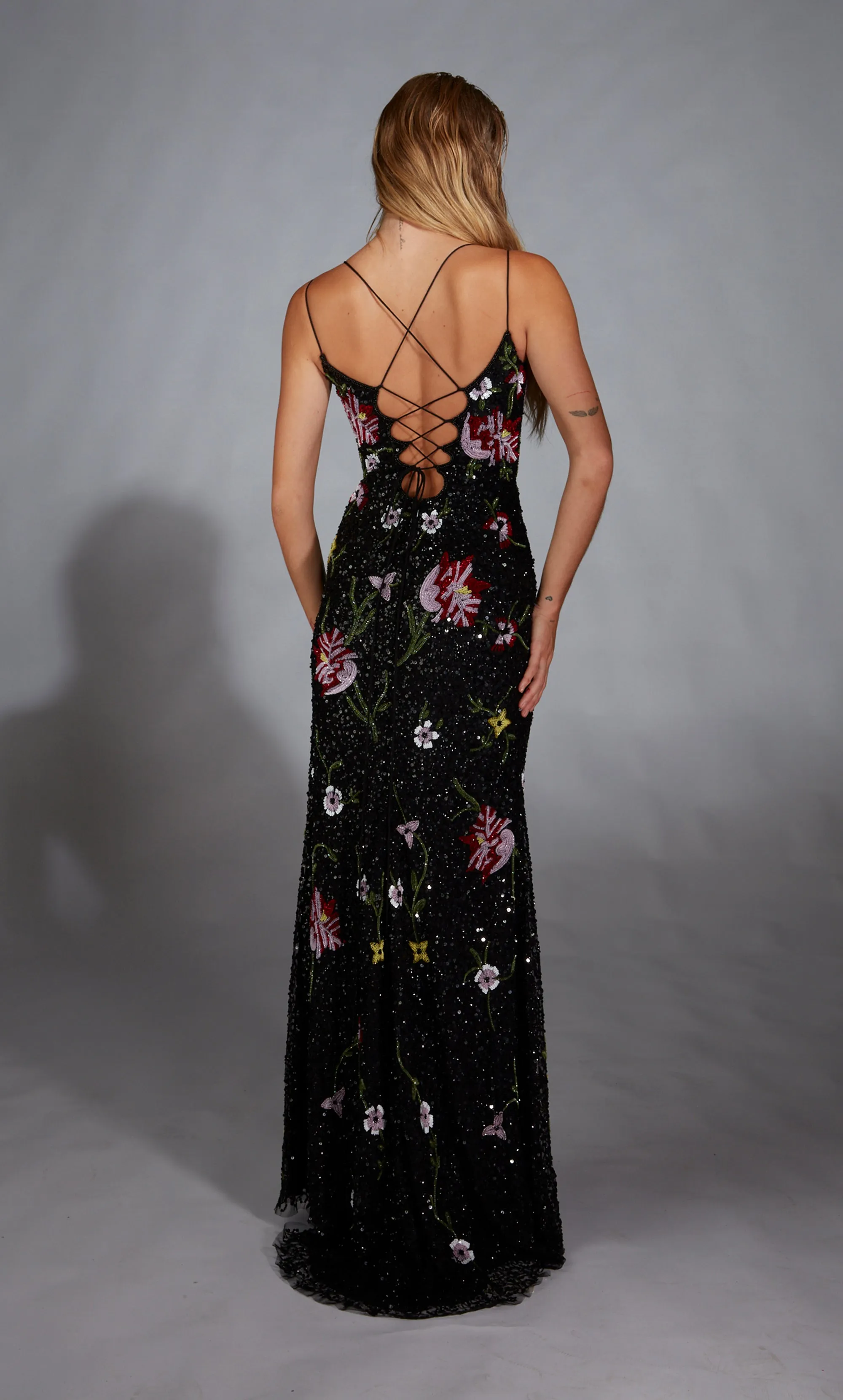 ALYCE Paris 61945 Alyce Long Plunging Embellished Fit N Flare Dress sold by Alyce Paris product image thumbnail 2