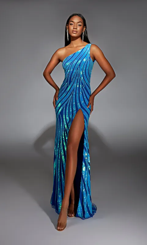 ALYCE Paris 61877 Alyce Long One Shoulder Embellished Straight Dress sold by Alyce Paris