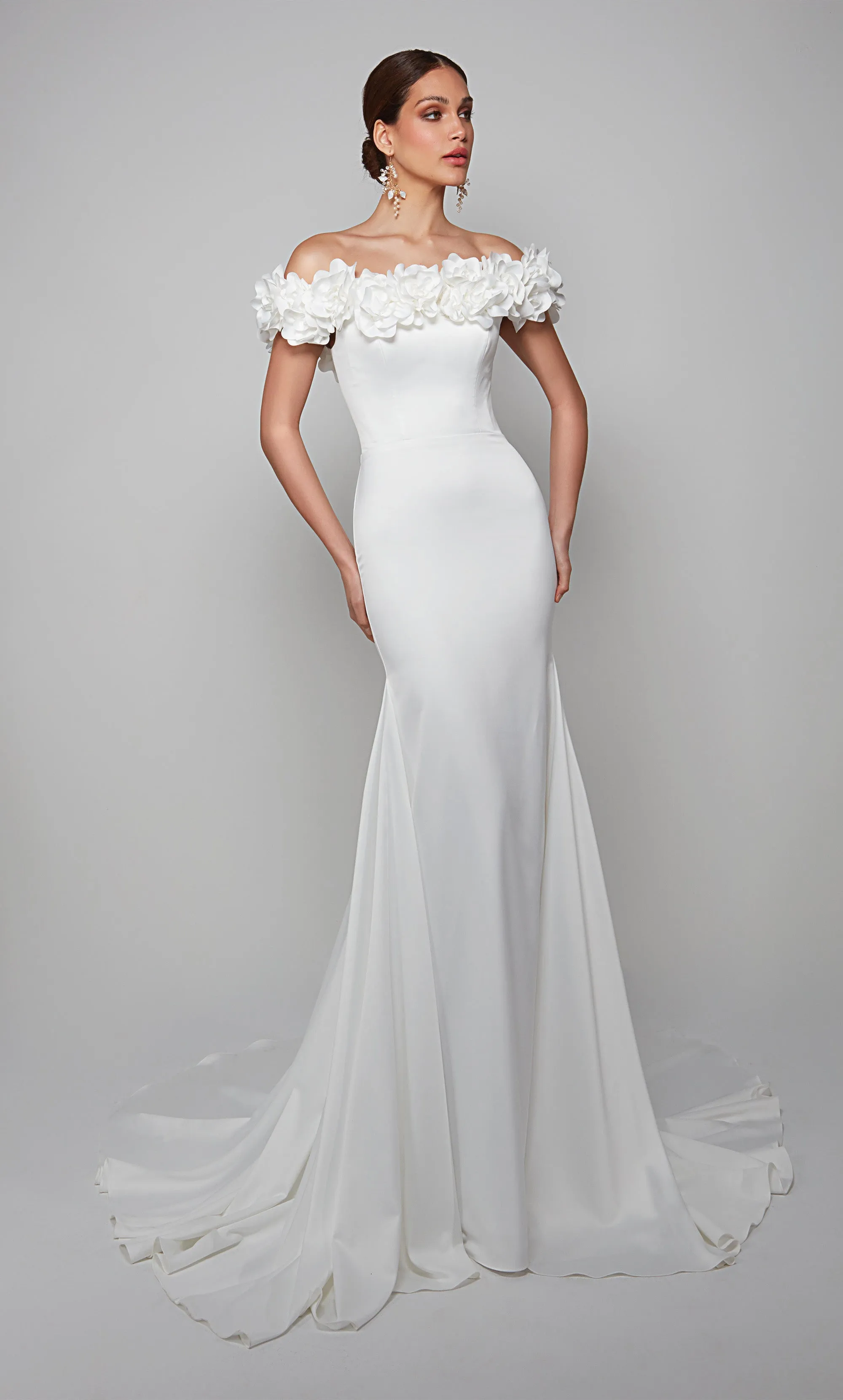 ALYCE Paris 7061 Bridal Off The Shoulder Neckline Train Mermaid Dress sold by Alyce Paris