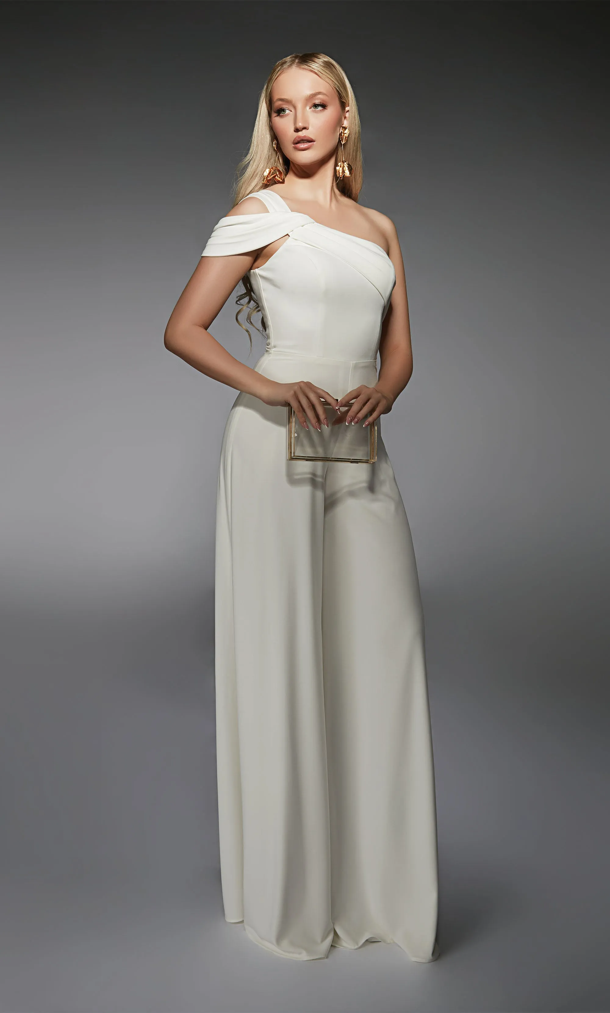 ALYCE Paris 70066 Bridal One Shoulder Neckline Elegant Jumpsuit Dress sold by Alyce Paris