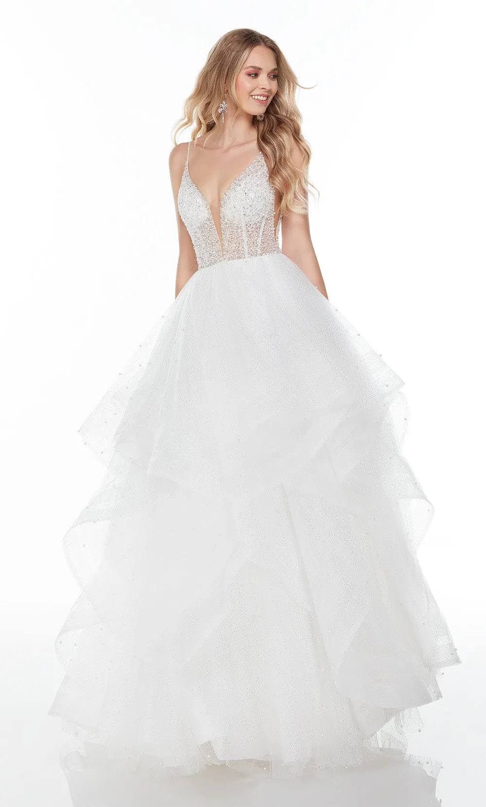 ALYCE Paris 61107 Alyce Long Plunging Ruffles Ballgown Dress sold by Alyce Paris product image thumbnail 4