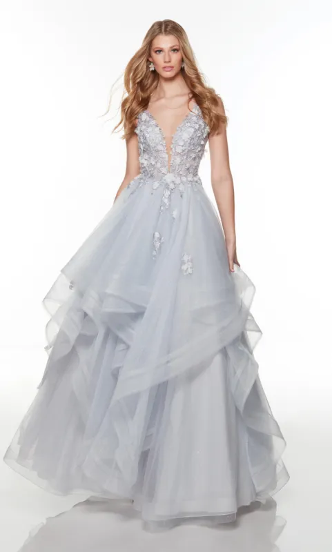 ALYCE Paris 61235 Alyce Long Plunging Ruffles Ballgown Dress sold by Alyce Paris
