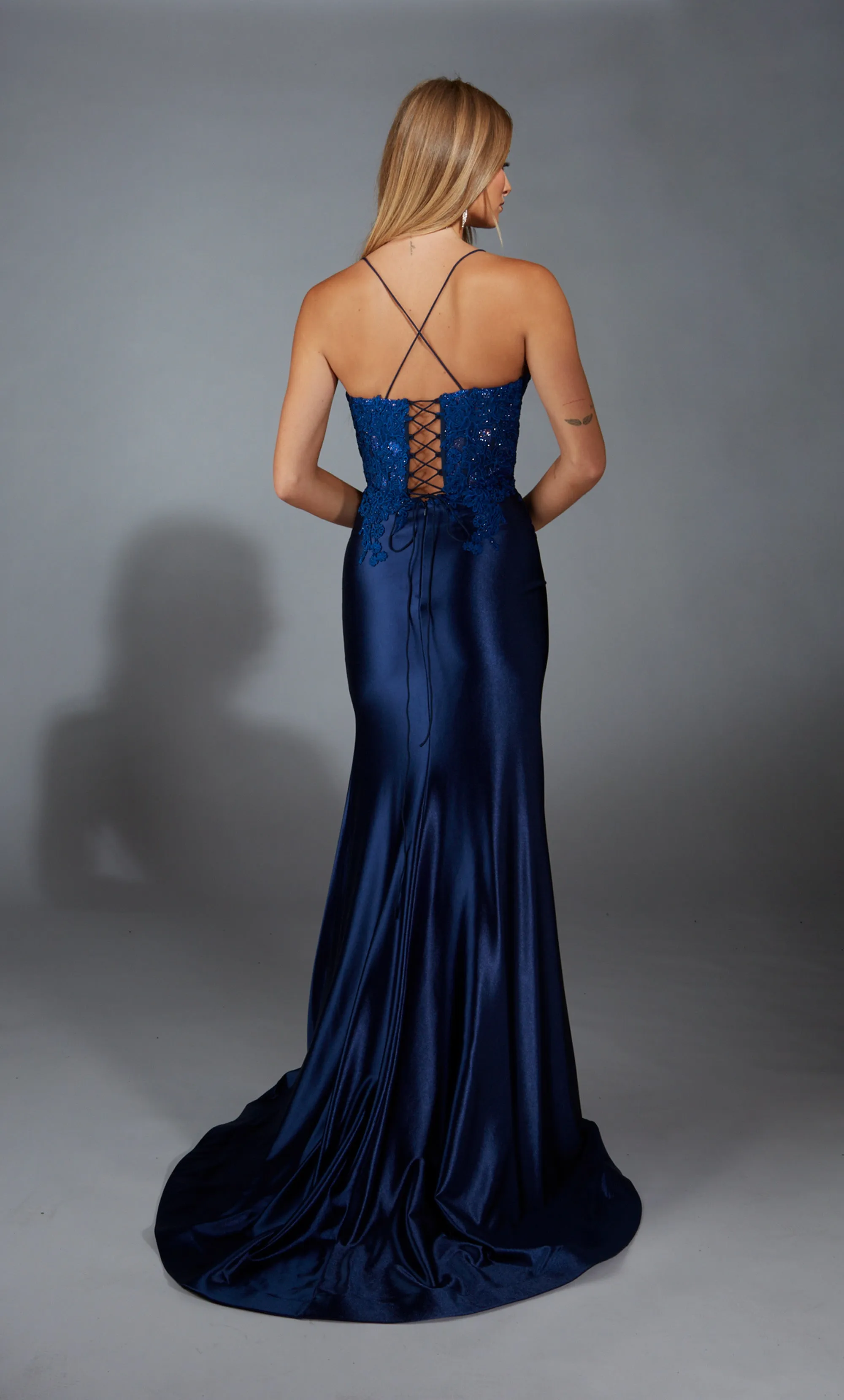 ALYCE Paris 1877 The Secret Dress - Long Plunging Embellished Straight Dress sold by Alyce Paris product image thumbnail 3