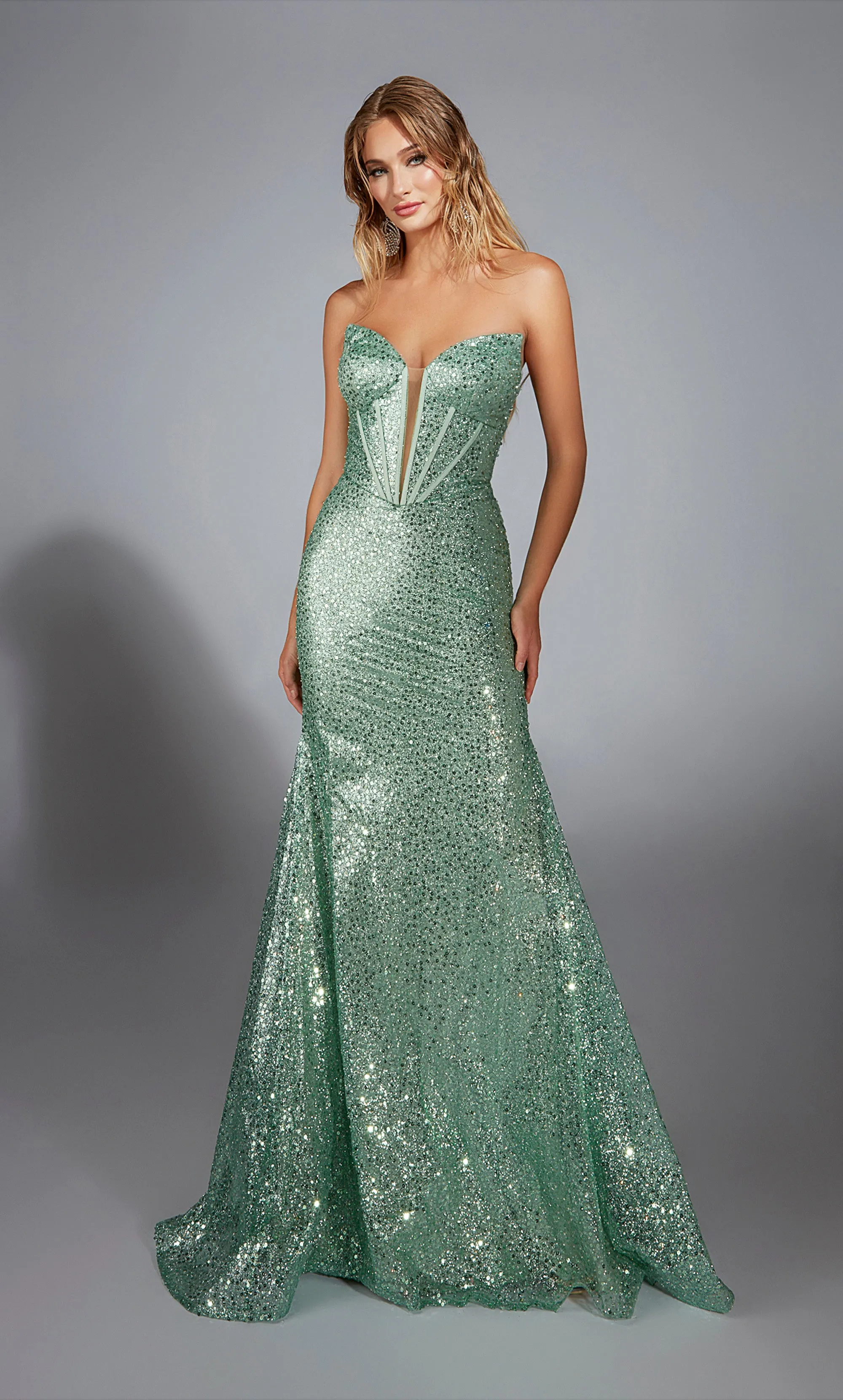 ALYCE Paris 1863 The Secret Dress - Long Plunging Waterfall Fit N Flare Dress sold by Alyce Paris product image thumbnail 3