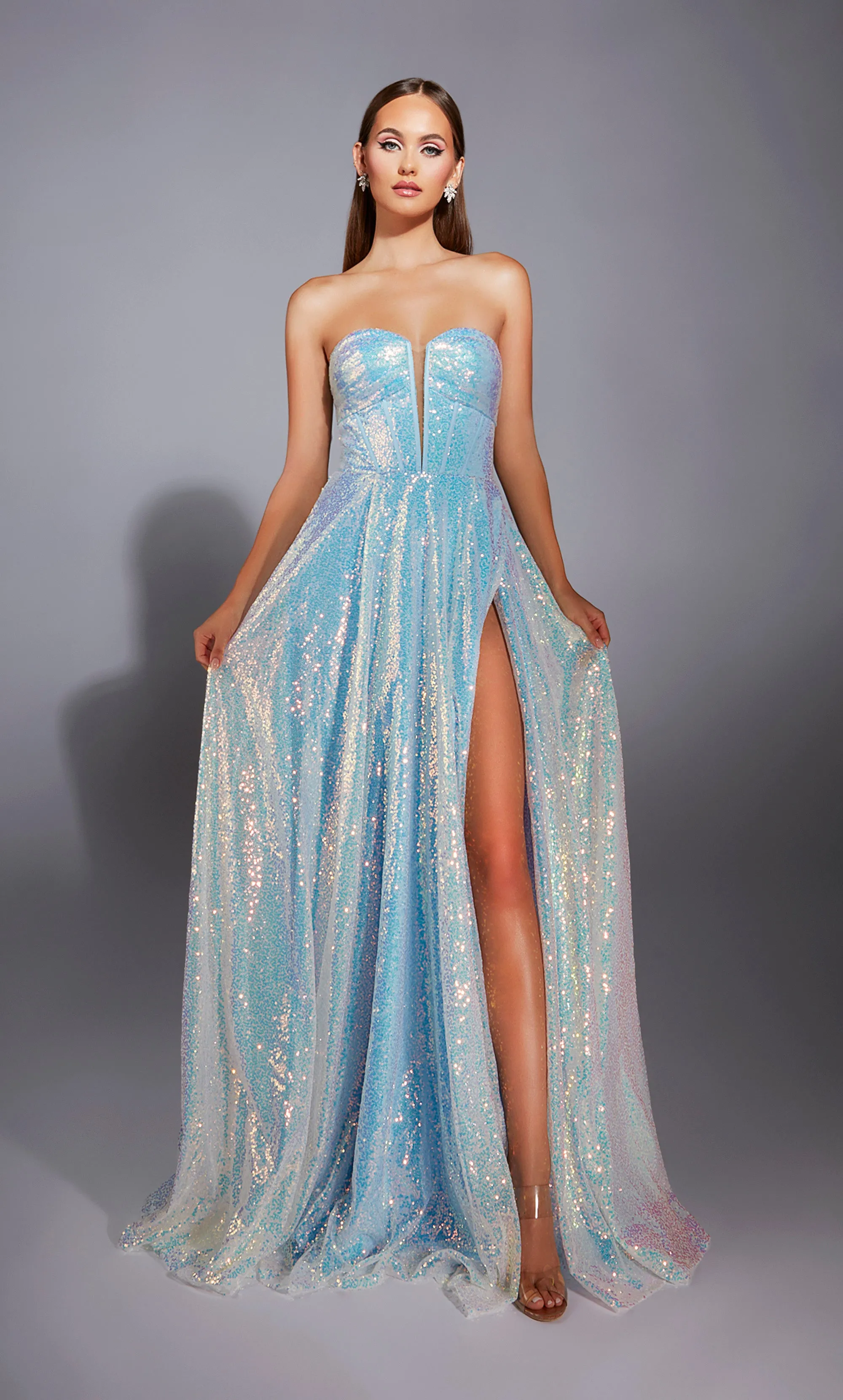 ALYCE Paris 1851 The Secret Dress - Long Plunging Slit Flowy Dress sold by Alyce Paris product image thumbnail 3