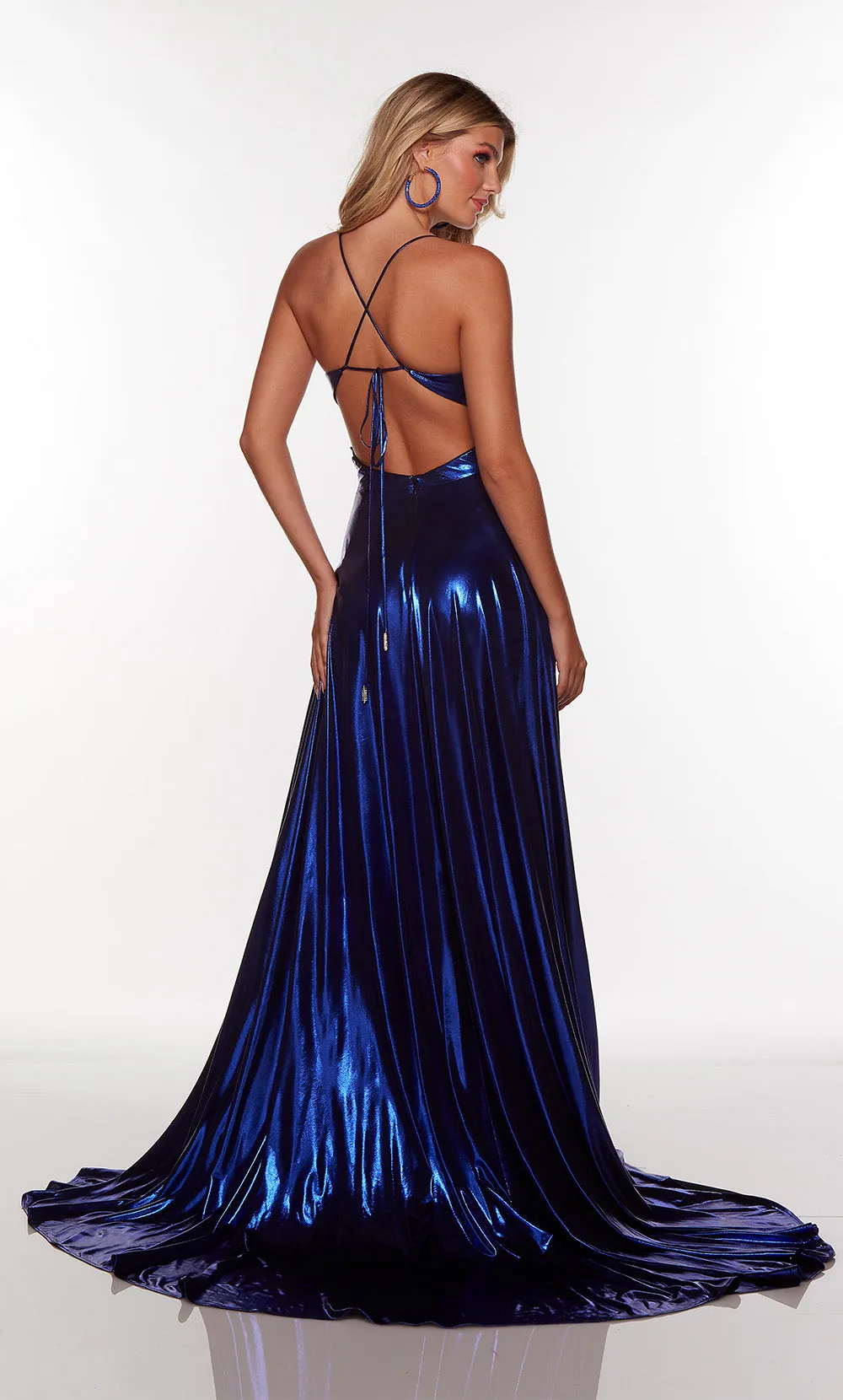 ALYCE Paris 61429 Alyce Long V-neck Sexy A Line Dress sold by Alyce Paris product image thumbnail 2