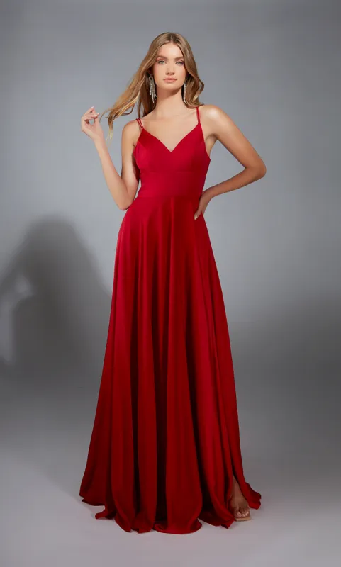 ALYCE Paris 1838 The Secret Dress - Long V-neck Slit Flowy Dress sold by Alyce Paris