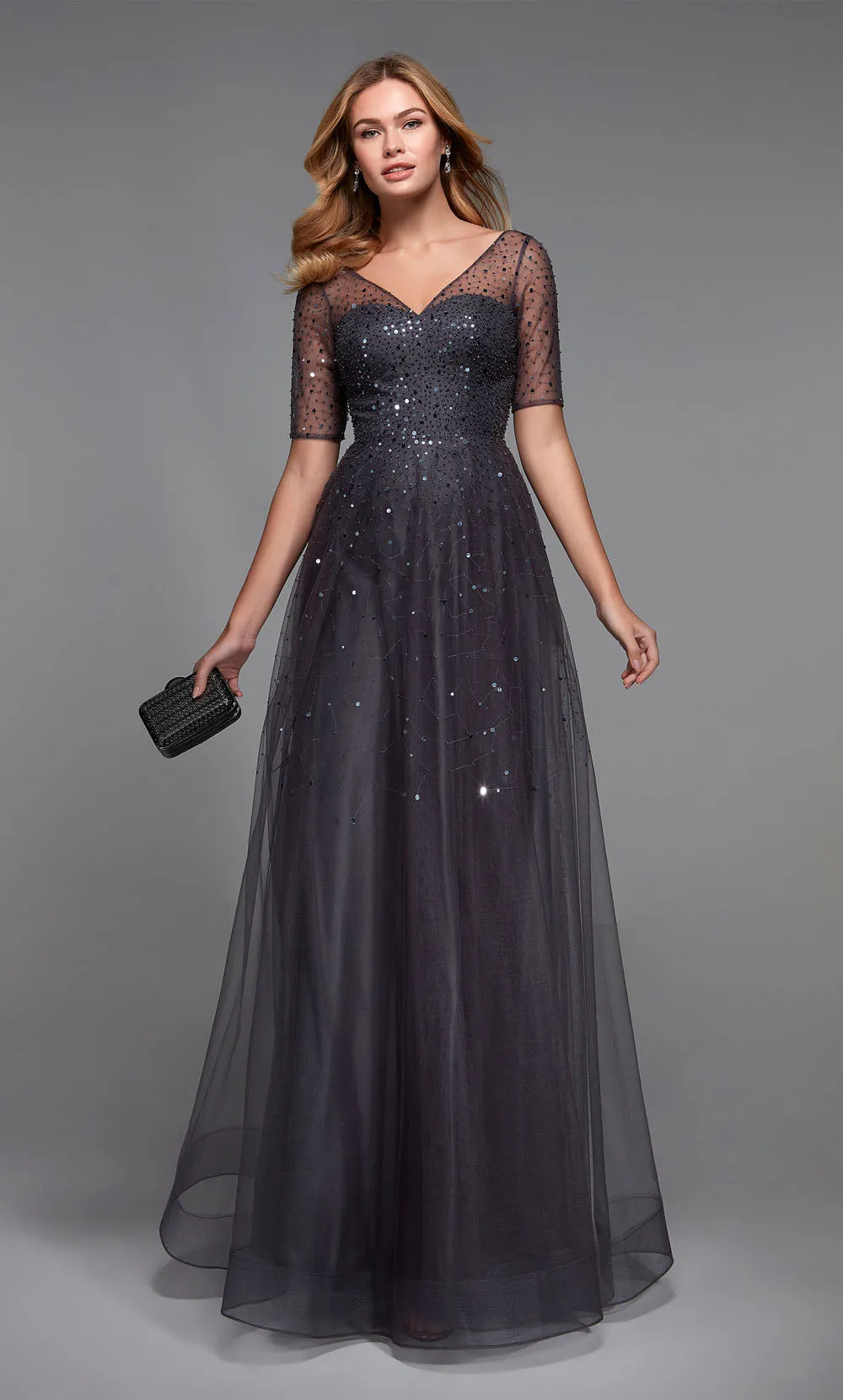 ALYCE Paris 27481 Special Occasion Illusion Shimmery/sparkly Flowy Dress sold by Alyce Paris product image thumbnail 3