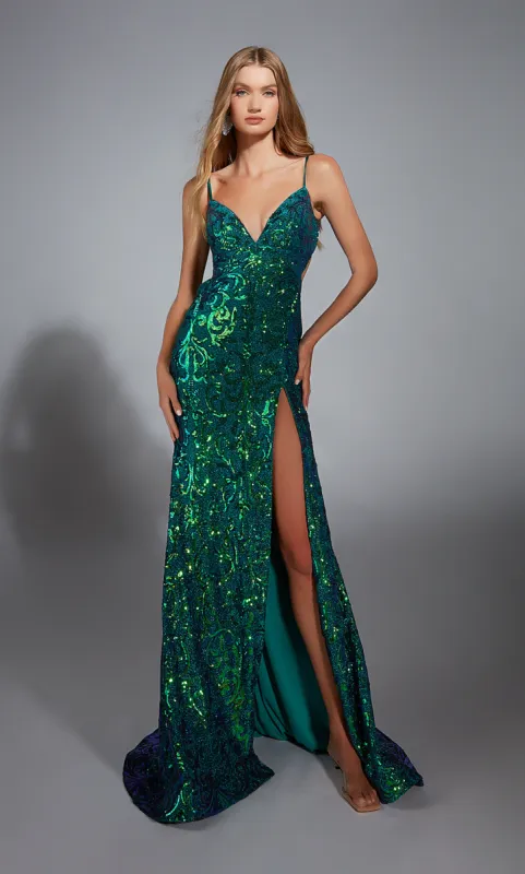 ALYCE Paris 1872 The Secret Dress - Long V-neck Embellished Straight Dress sold by Alyce Paris