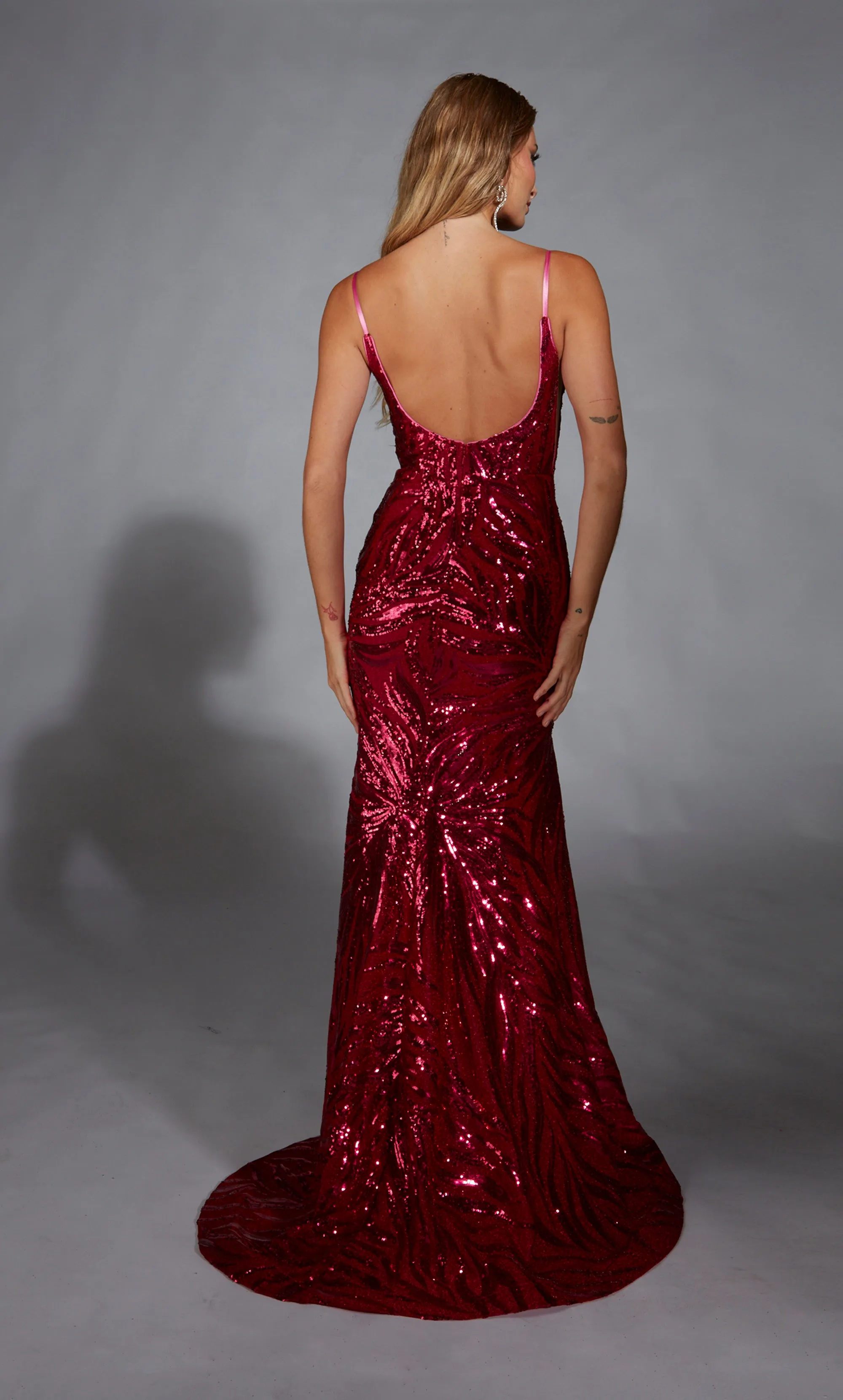 ALYCE Paris 1840 The Secret Dress - Long Plunging Embellished Fit N Flare Dress sold by Alyce Paris product image thumbnail 2