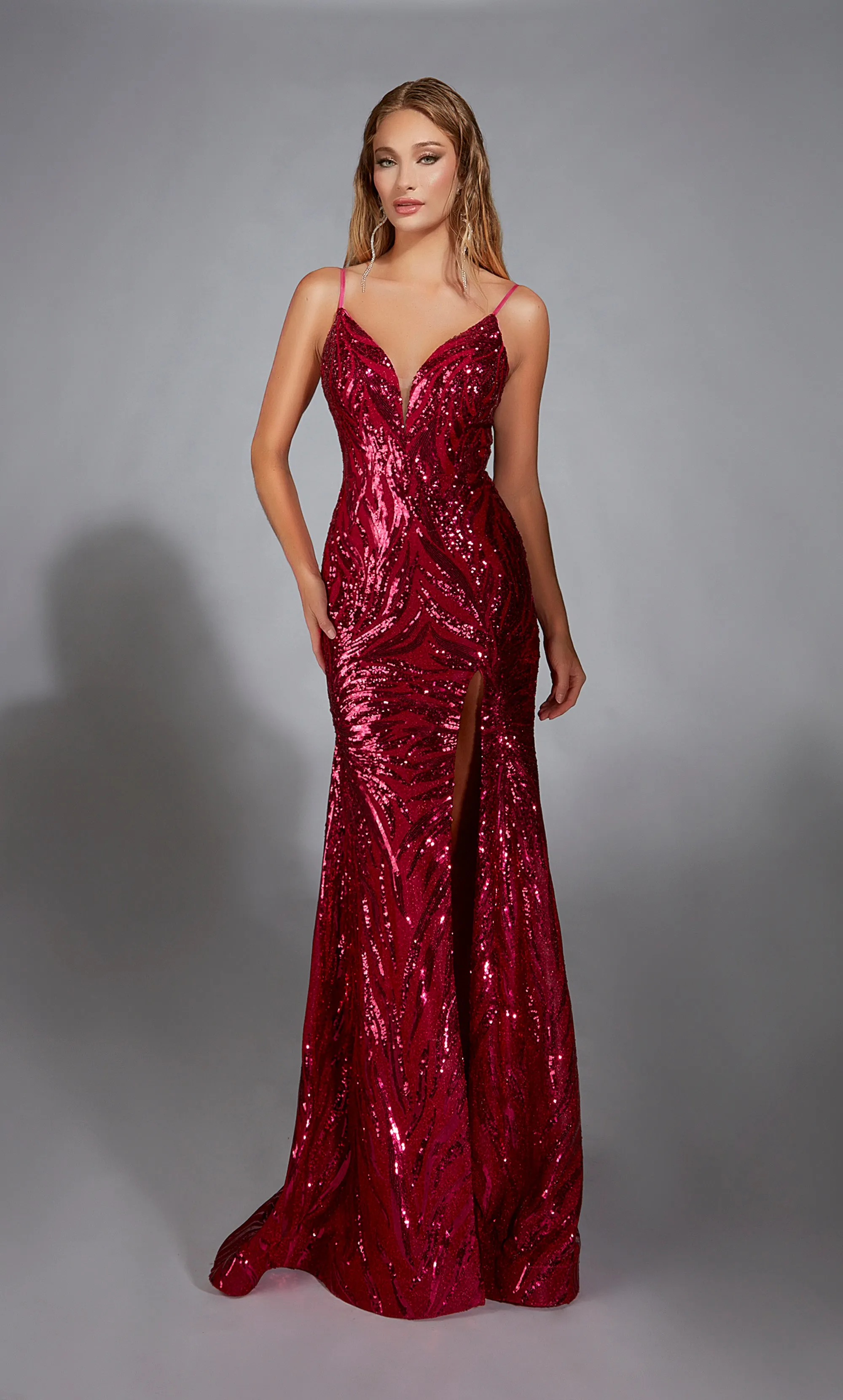 ALYCE Paris 1840 The Secret Dress - Long Plunging Embellished Fit N Flare Dress sold by Alyce Paris product image thumbnail 3