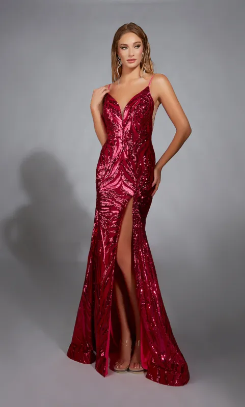 ALYCE Paris 1840 The Secret Dress - Long Plunging Embellished Fit N Flare Dress sold by Alyce Paris
