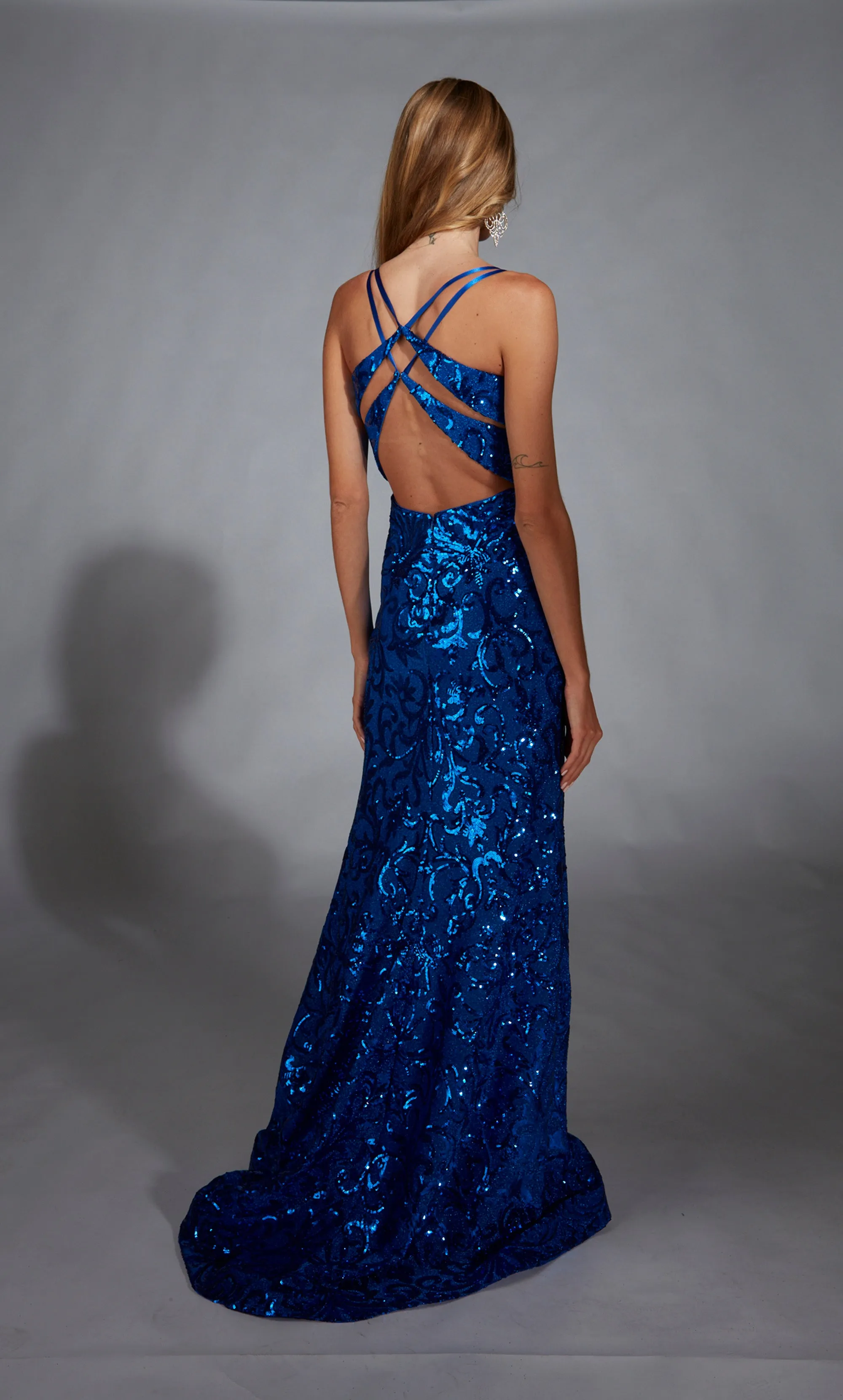 ALYCE Paris 1871 The Secret Dress - Long Scoop Shimmery/sparkly Fit N Flare Dress sold by Alyce Paris product image thumbnail 2