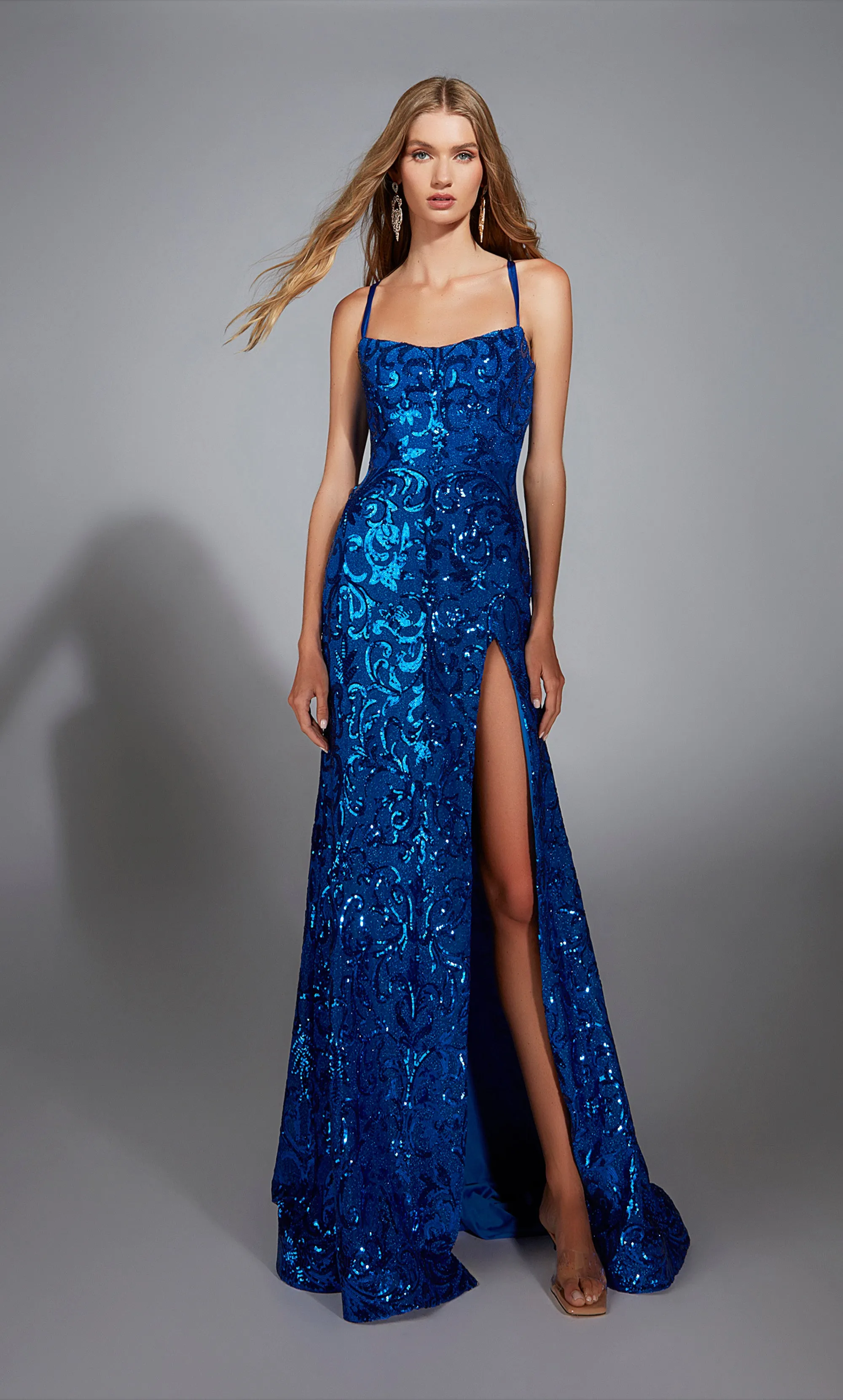 ALYCE Paris 1871 The Secret Dress - Long Scoop Shimmery/sparkly Fit N Flare Dress sold by Alyce Paris