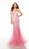 ALYCE Paris 61410 Alyce Long Plunging Embellished Fit N Flare Dress sold by Alyce Paris