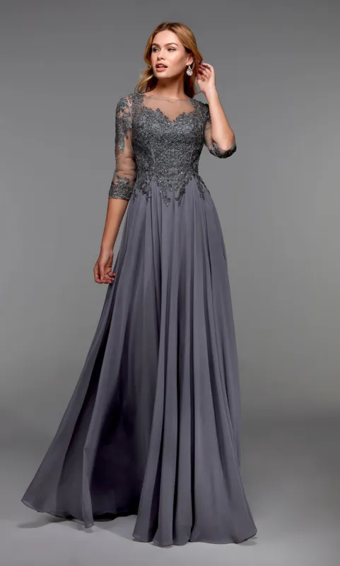 ALYCE Paris 27474 Special Occasion Illusion Modest Flowy Dress sold by Alyce Paris