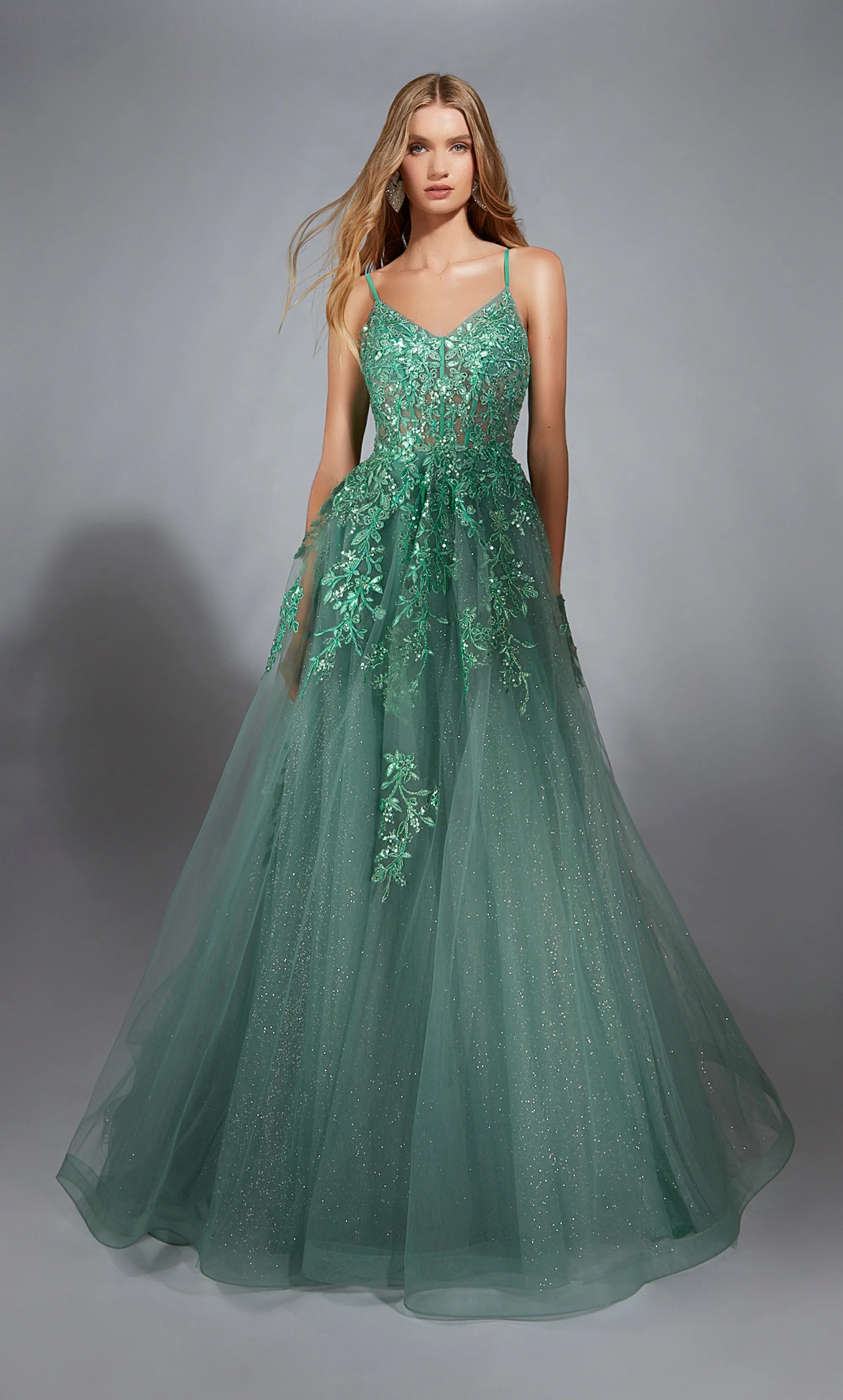 ALYCE Paris 1837 The Secret Dress - Long V-neck Train Ballgown Dress sold by Alyce Paris