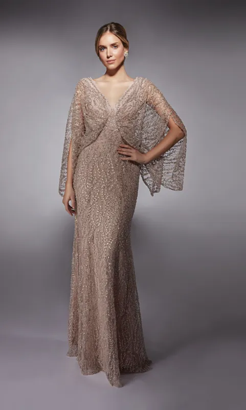 ALYCE Paris 27724 Special Occasion V-neckline Shimmery/sparkly Straight Dress sold by Alyce Paris