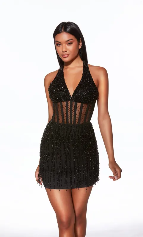 ALYCE Paris 40043 Homecoming Short Halter Neckline Corset Straight Dress sold by Alyce Paris