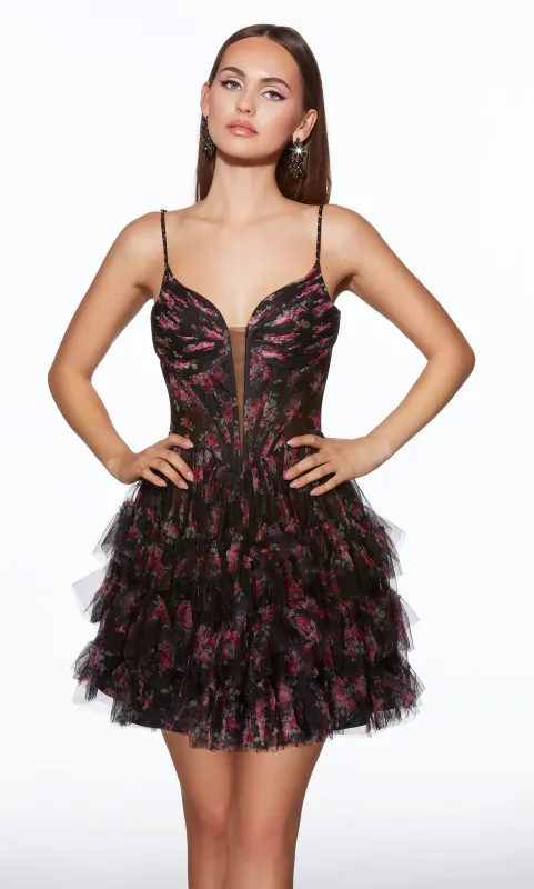 ALYCE Paris 30078 Homecoming Short Plunging Neckline Corset A Line Dress sold by Alyce Paris