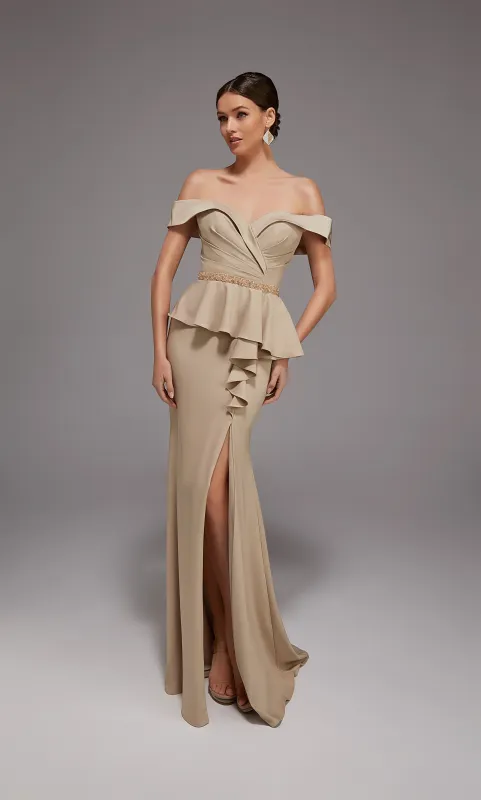 ALYCE Paris 27829 Special Occasion Off The Shoulder Neckline Peplum Fit N Flare Dress sold by Alyce Paris