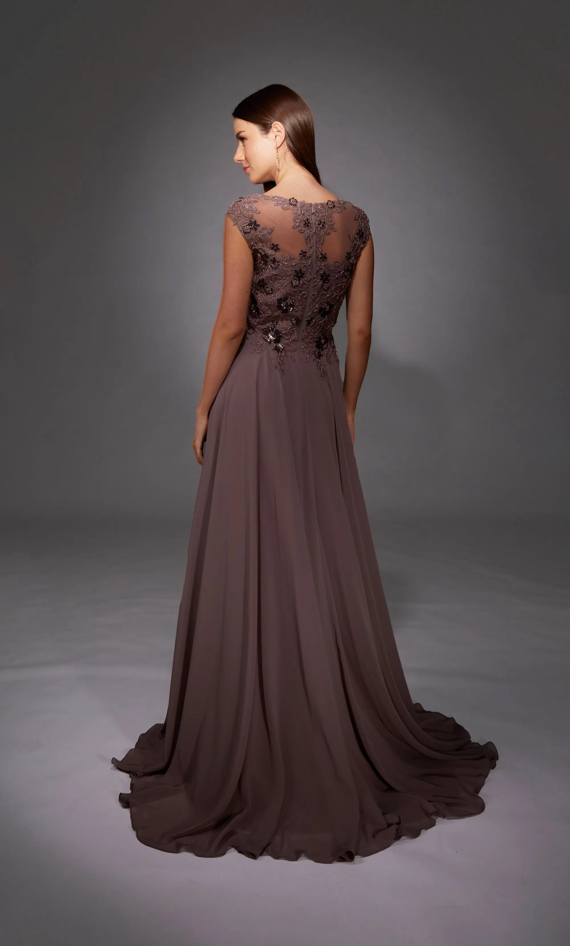 ALYCE Paris 27842 Special Occasion Boat Neckline Train A Line Dress sold by Alyce Paris product image thumbnail 2