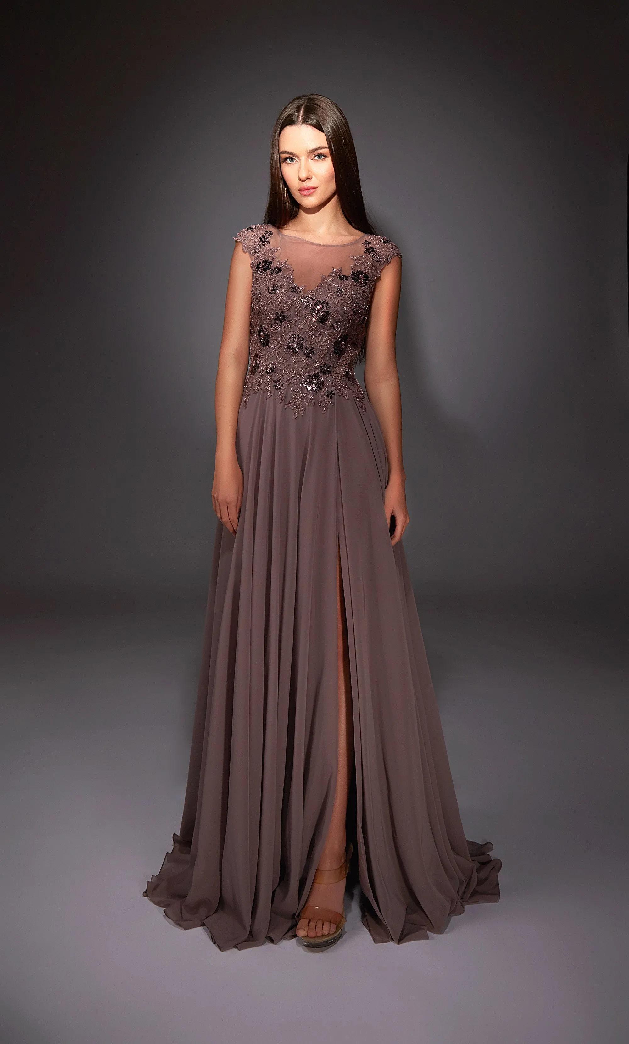 ALYCE Paris 27842 Special Occasion Boat Neckline Train A Line Dress sold by Alyce Paris product image thumbnail 3