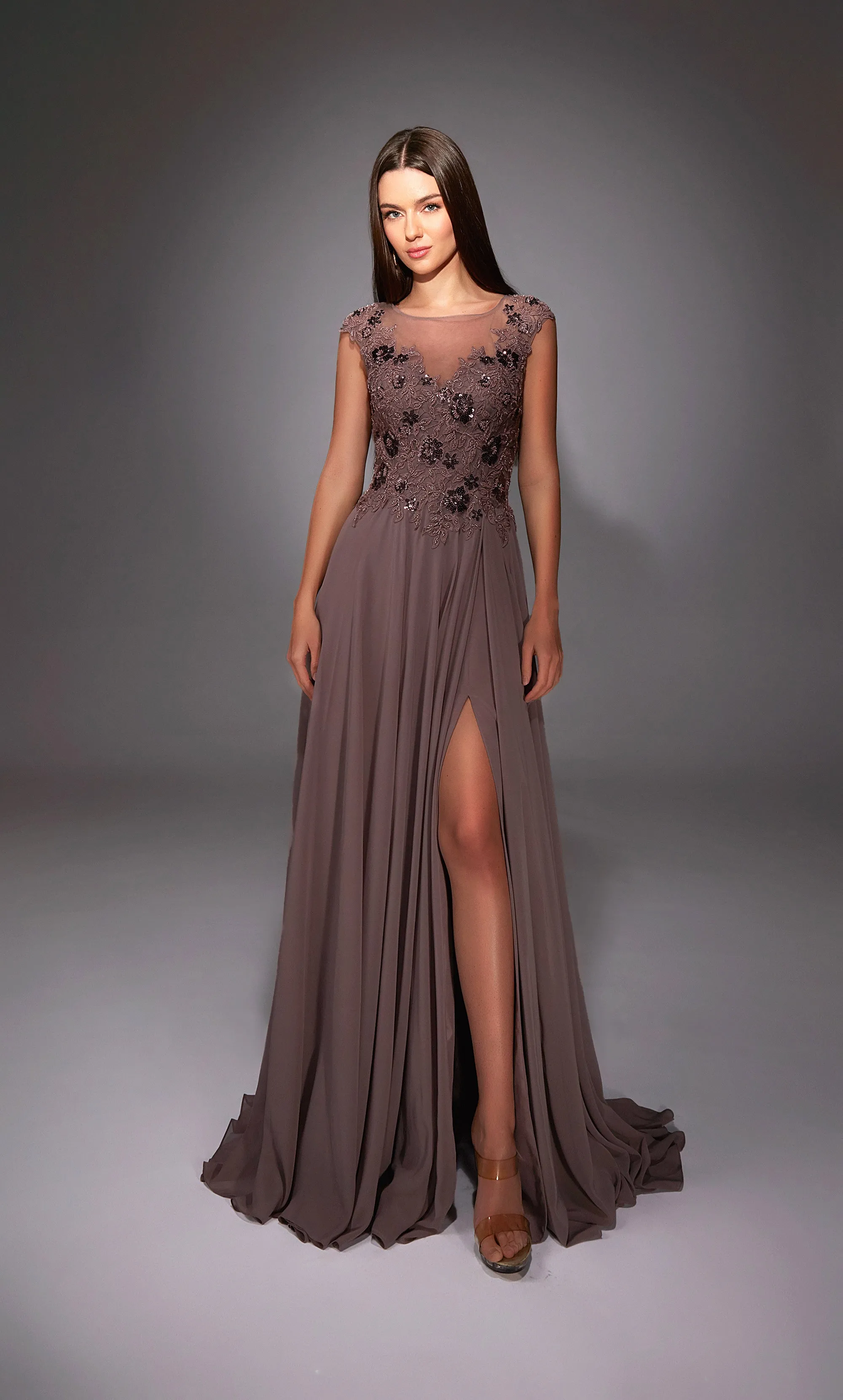 ALYCE Paris 27842 Special Occasion Boat Neckline Train A Line Dress sold by Alyce Paris