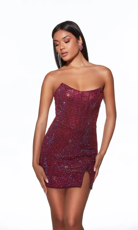 ALYCE Paris 40104 Homecoming Short Scoop Neckline Embellished Straight Dress made by Alyce Paris