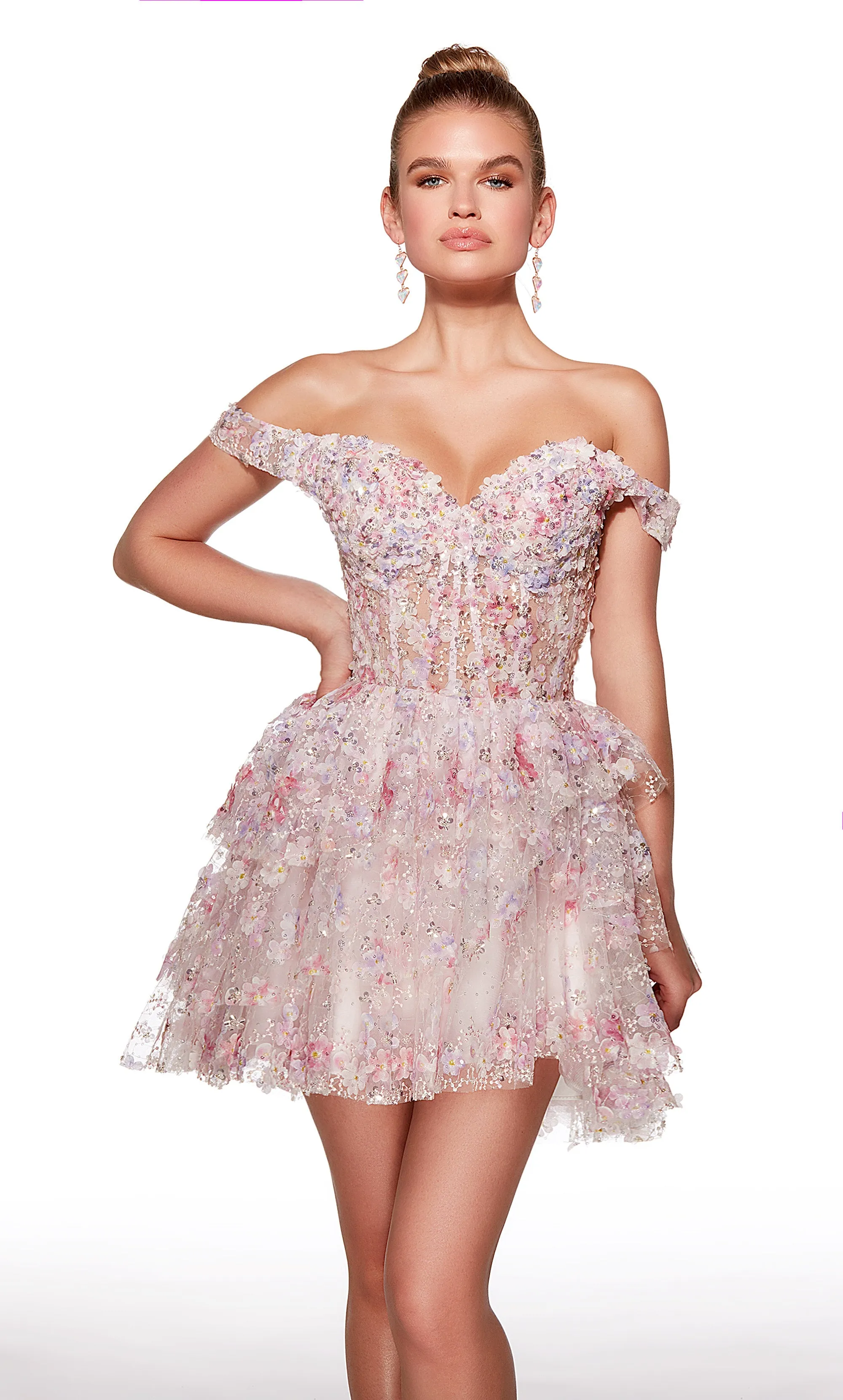 ALYCE Paris 30004 Homecoming Short Off The Shoulder Neckline Embellished A Line Dress sold by Alyce Paris