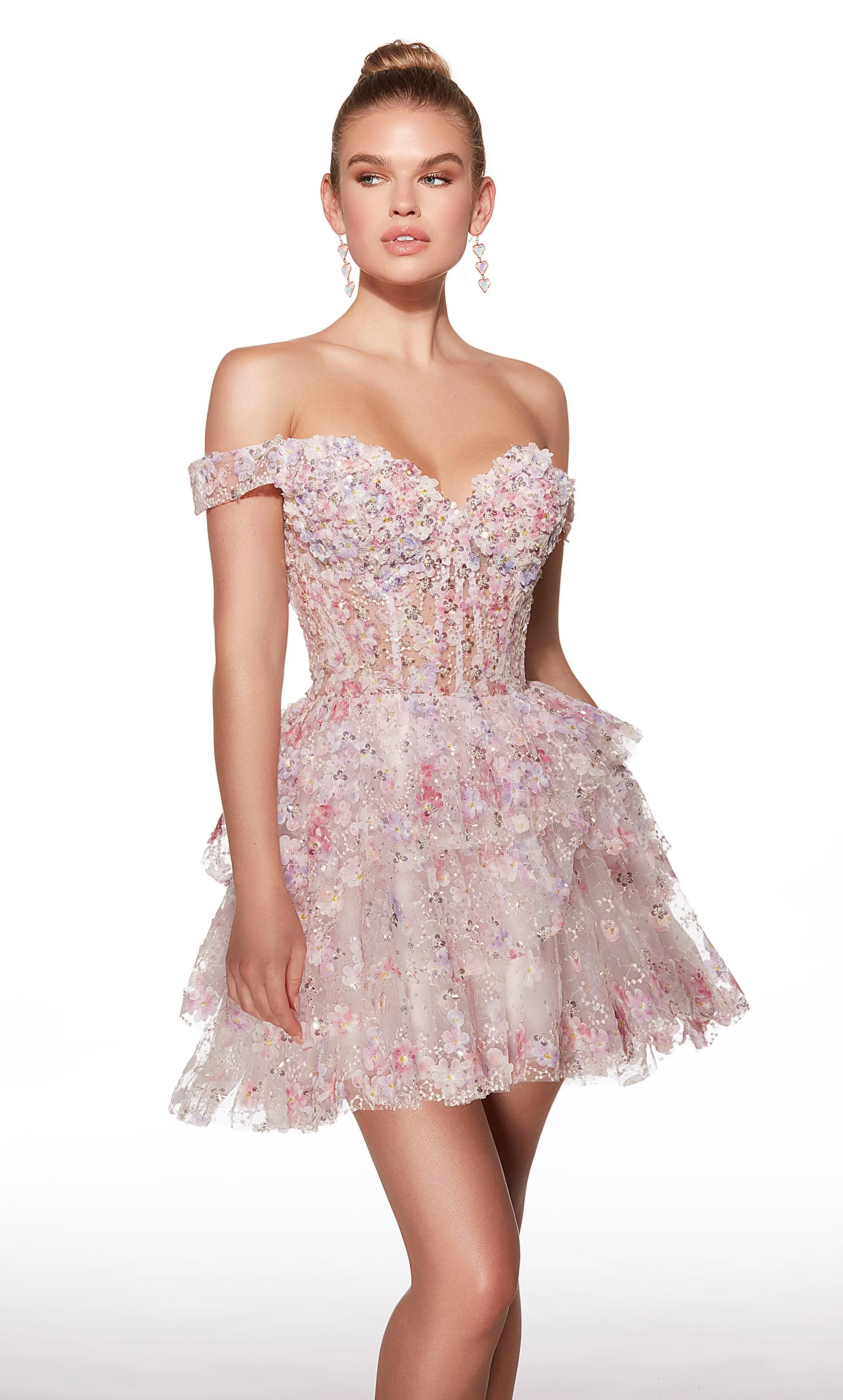 ALYCE Paris 30004 Homecoming Short Off The Shoulder Neckline Embellished A Line Dress sold by Alyce Paris product image thumbnail 3