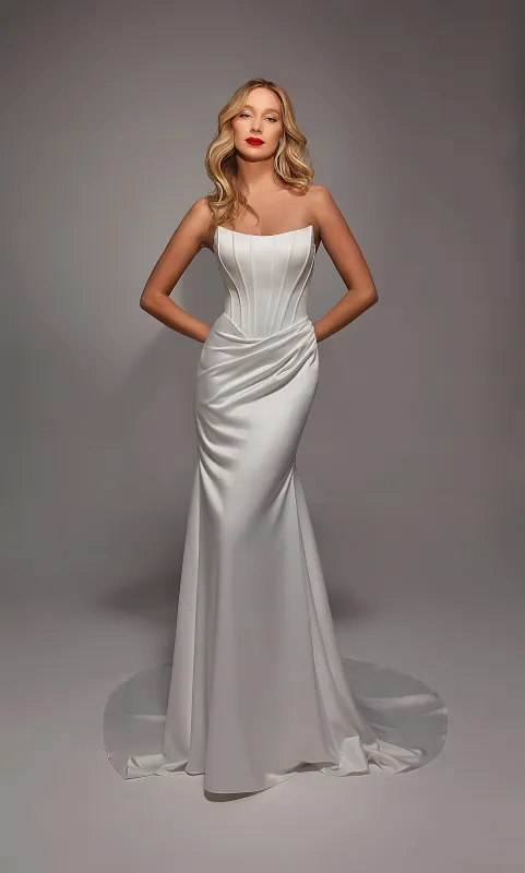 ALYCE Paris 7139 Bridal Scoop Neckline Ruched/draped Mermaid Dress sold by Alyce Paris