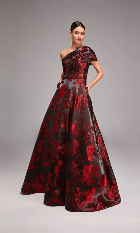 ALYCE Paris 27858 Special Occasion One Shoulder Neckline Ruched/draped A Line Dress sold by Alyce Paris