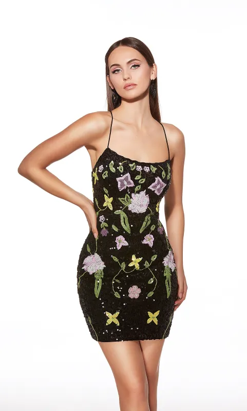 ALYCE Paris 40061 Homecoming Short Straight Across Neckline Simple Straight Dress made by Alyce Paris