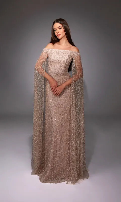 ALYCE Paris 27821 Special Occasion Off The Shoulder Neckline Embellished Straight Dress sold by Alyce Paris
