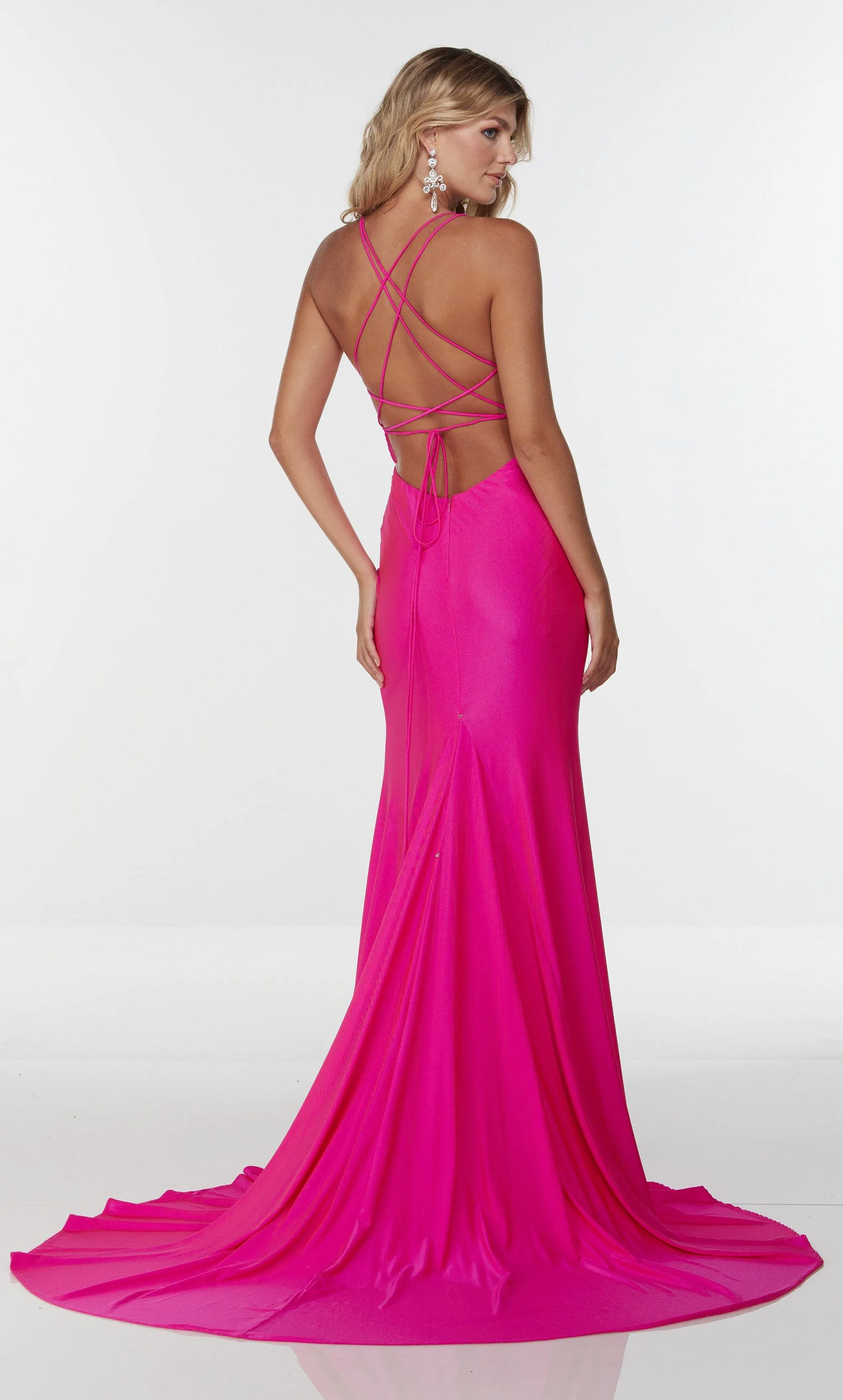 Formal Dress: 61156. Long Drape Dresses, V-neck, Straight sold by Alyce Paris product image thumbnail 5