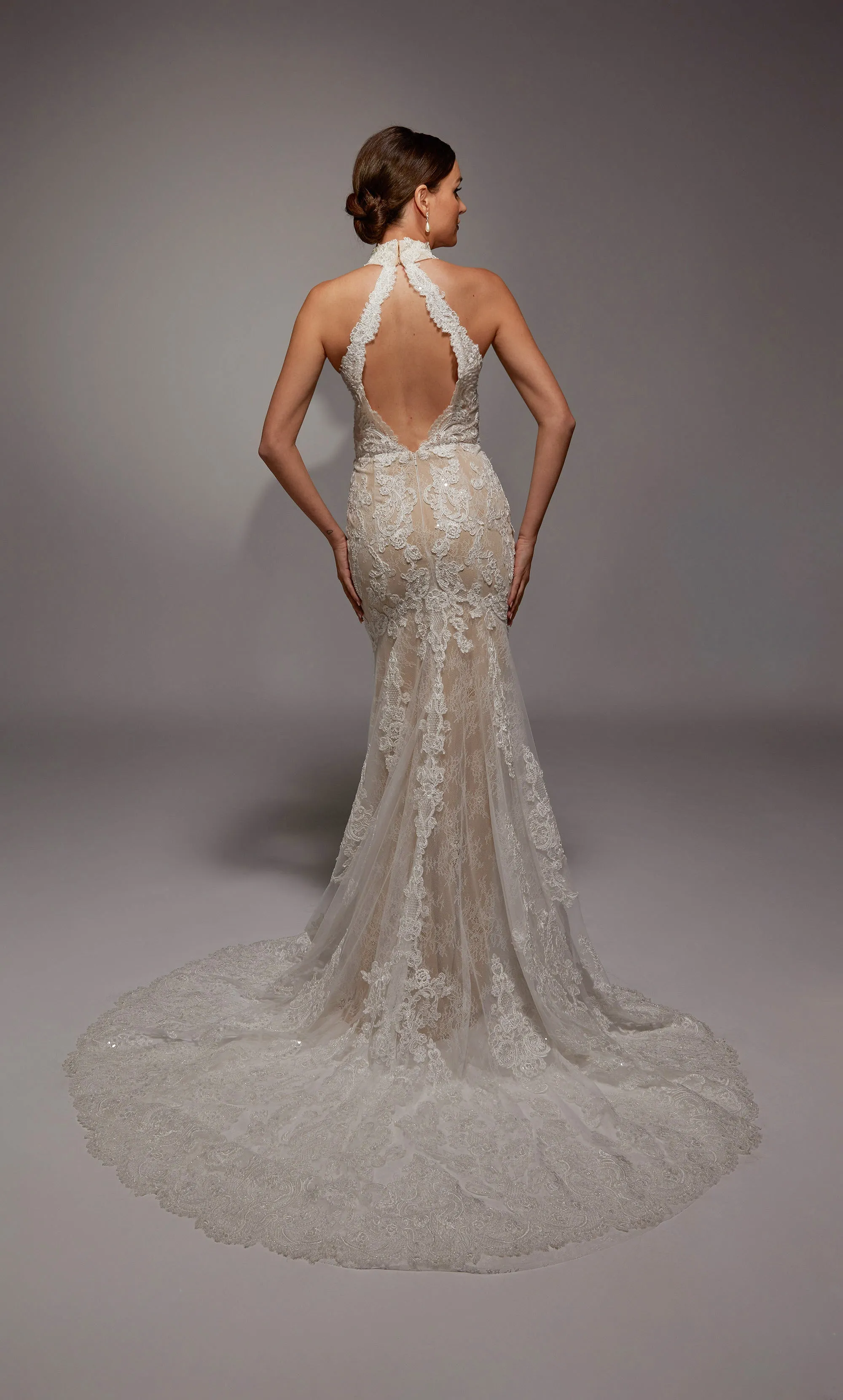ALYCE Paris 7159 Bridal High Neckline Train Mermaid Dress sold by Alyce Paris product image thumbnail 2