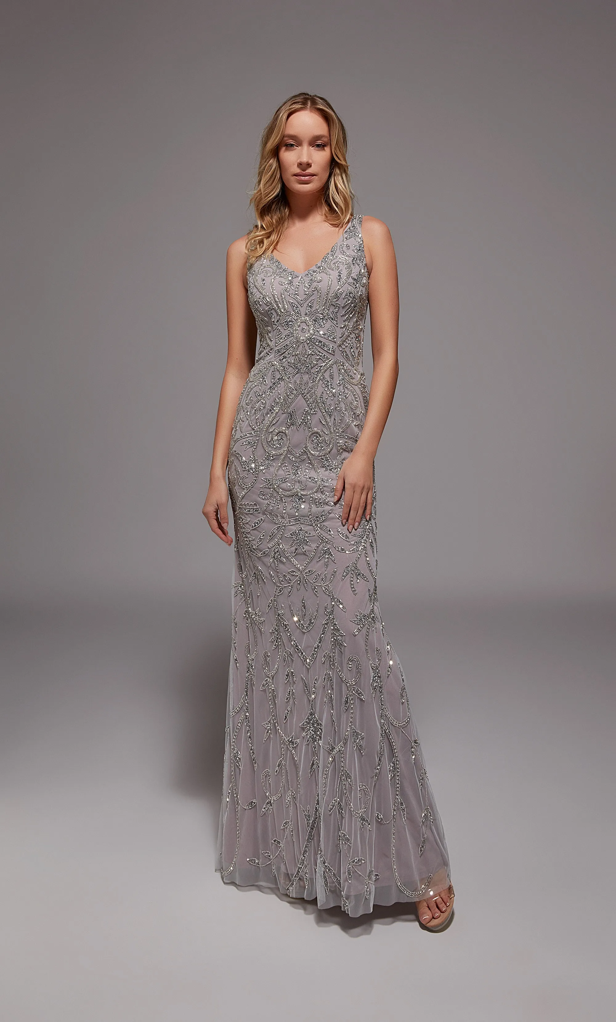 ALYCE Paris 27799 Special Occasion V-neckline Embellished Straight Dress sold by Alyce Paris