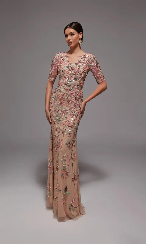 ALYCE Paris 27848 Special Occasion V-neckline Embellished Straight Dress sold by Alyce Paris