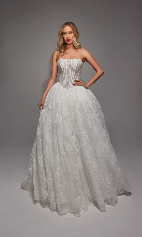 ALYCE Paris 7149 Bridal Strapless Neckline Corset Ballgown Dress made by Alyce Paris