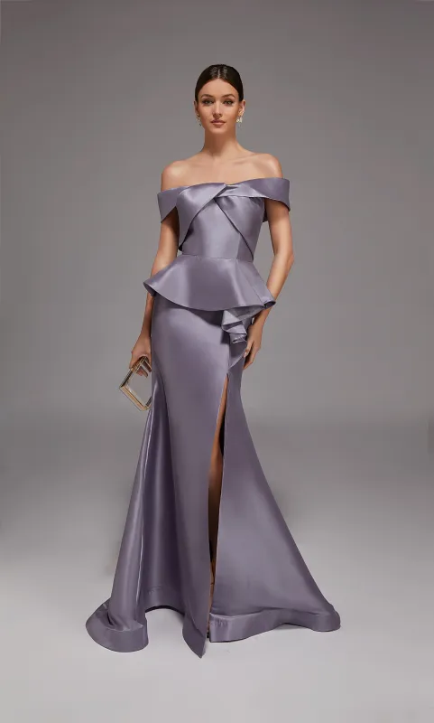 ALYCE Paris 27827 Special Occasion Off The Shoulder Neckline Waterfall Mermaid Dress sold by Alyce Paris