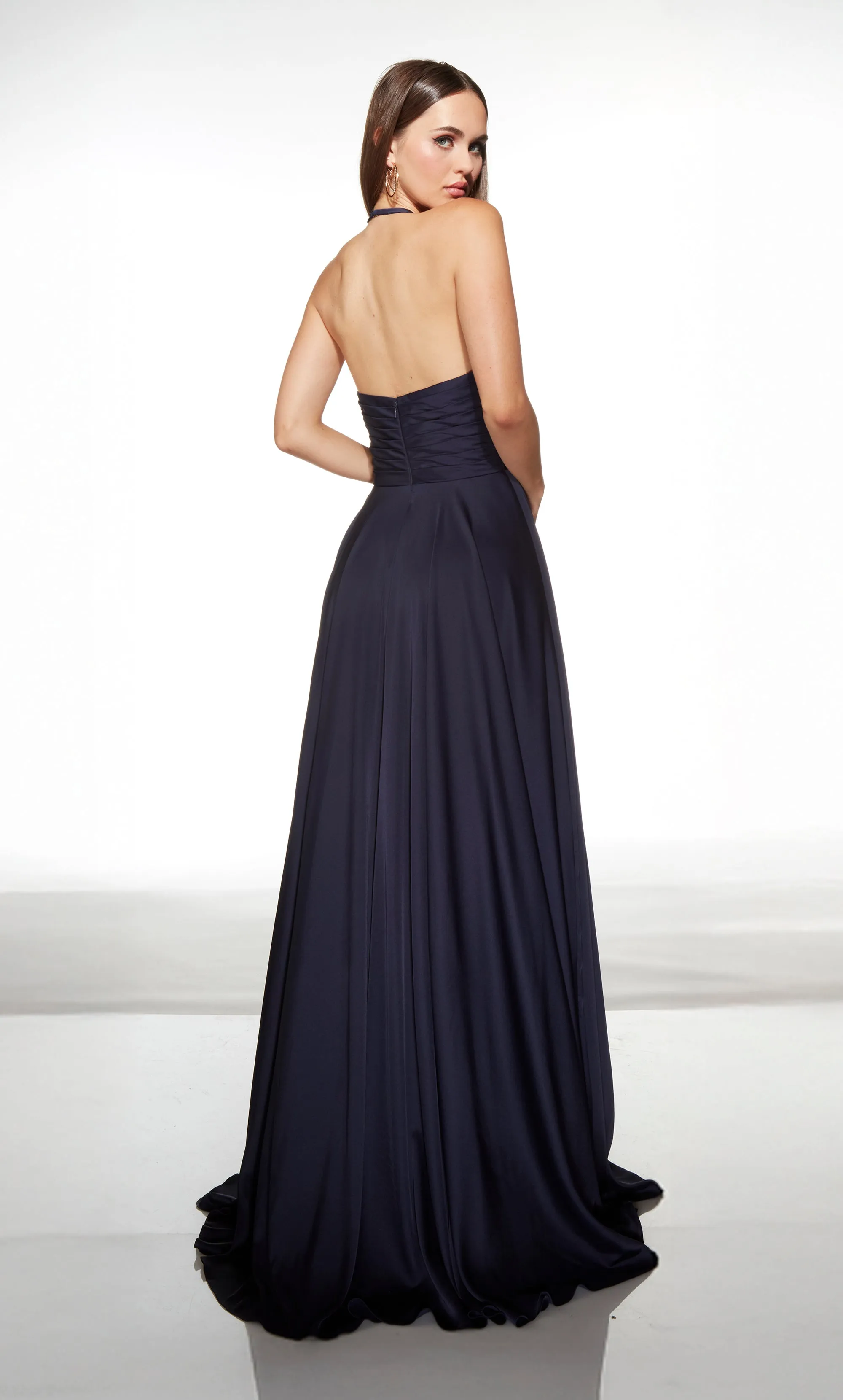 ALYCE Paris 62152 Alyce Long Halter Neckline Simple A Line Dress sold by Alyce Paris product image thumbnail 2
