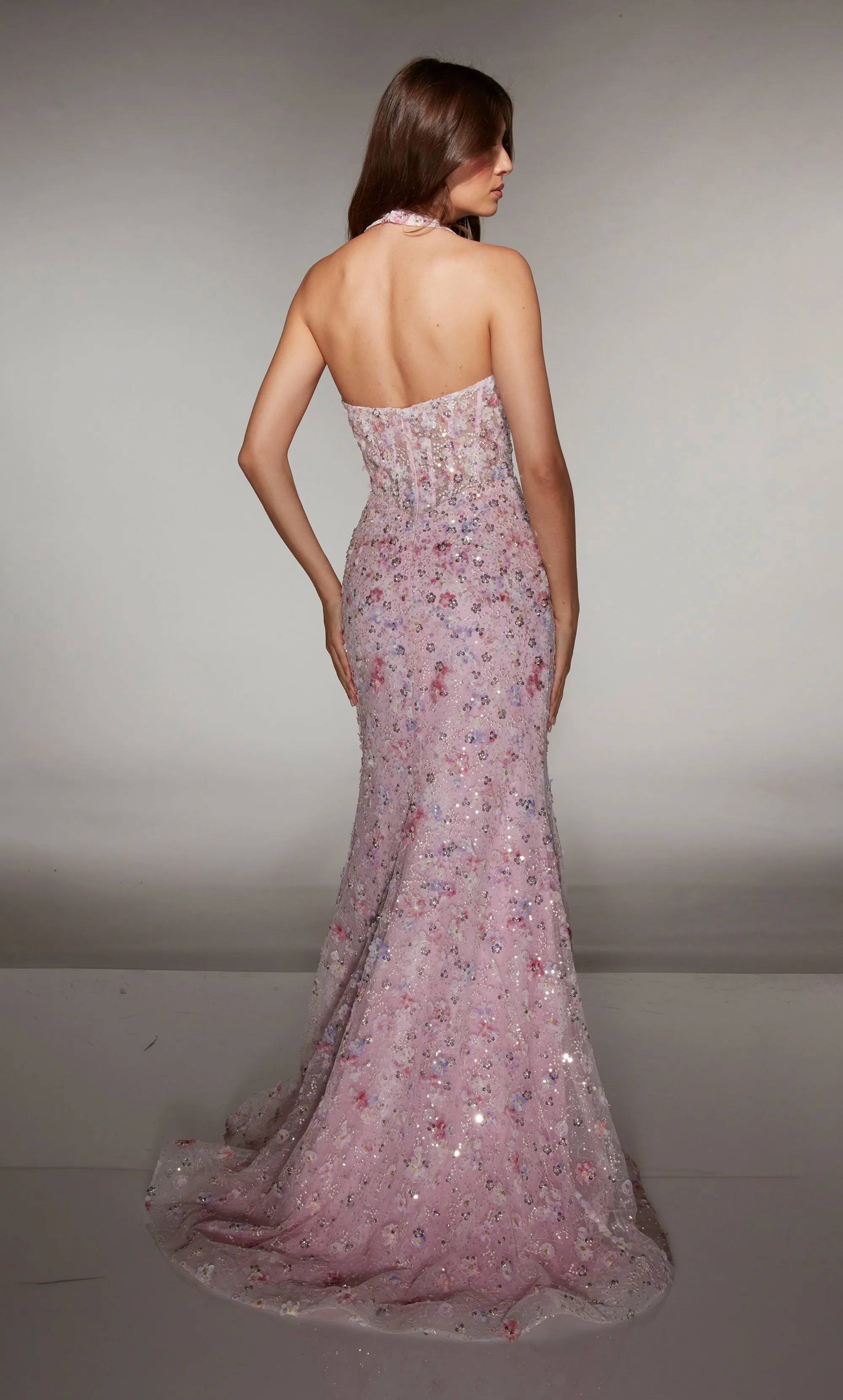 ALYCE Paris 62044 Alyce Long Halter Neckline Embellished Straight Dress sold by Alyce Paris product image thumbnail 5