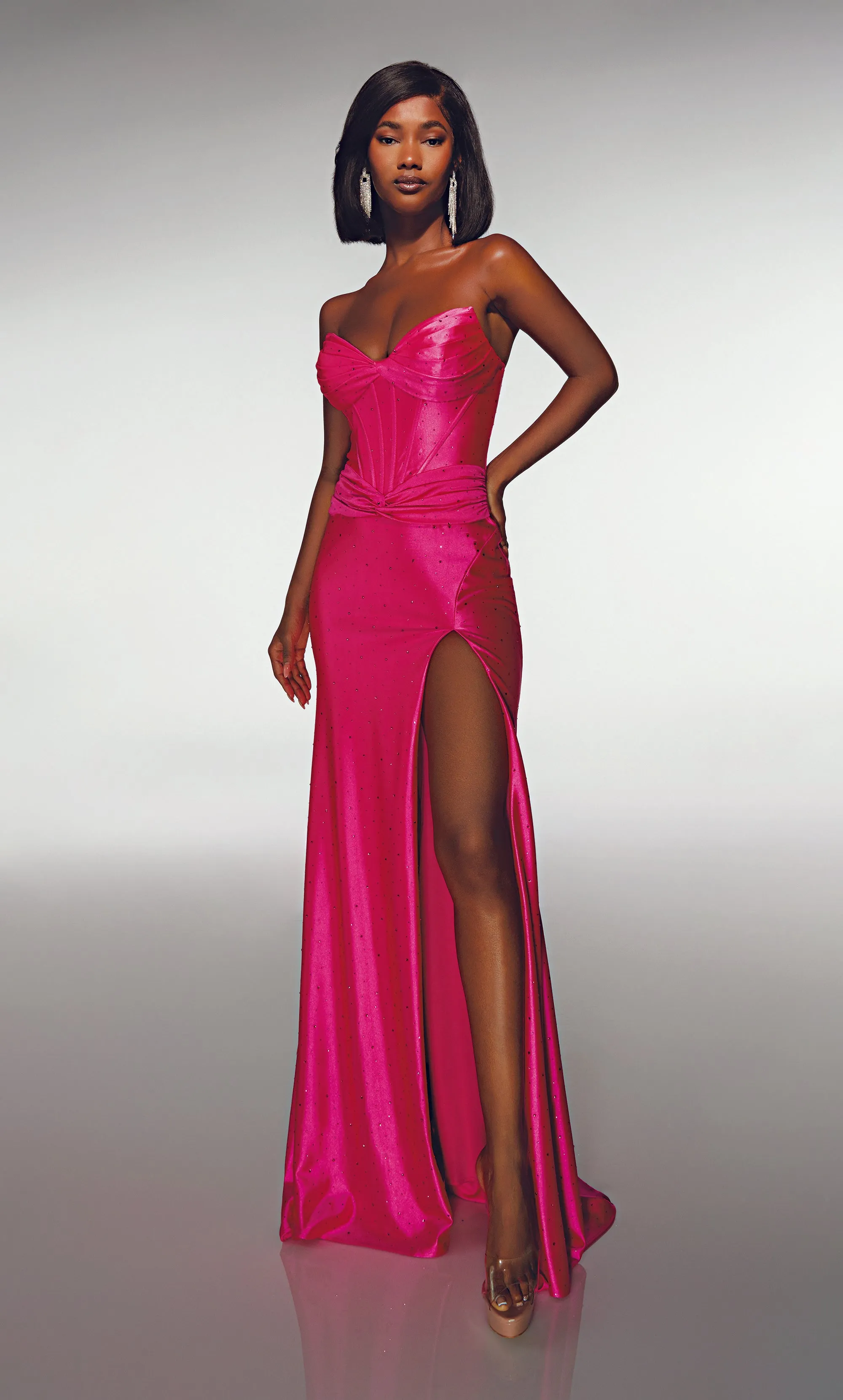 ALYCE Paris 62099 Alyce Long Cat-eye Neckline Simple Straight Dress sold by Alyce Paris product image thumbnail 3