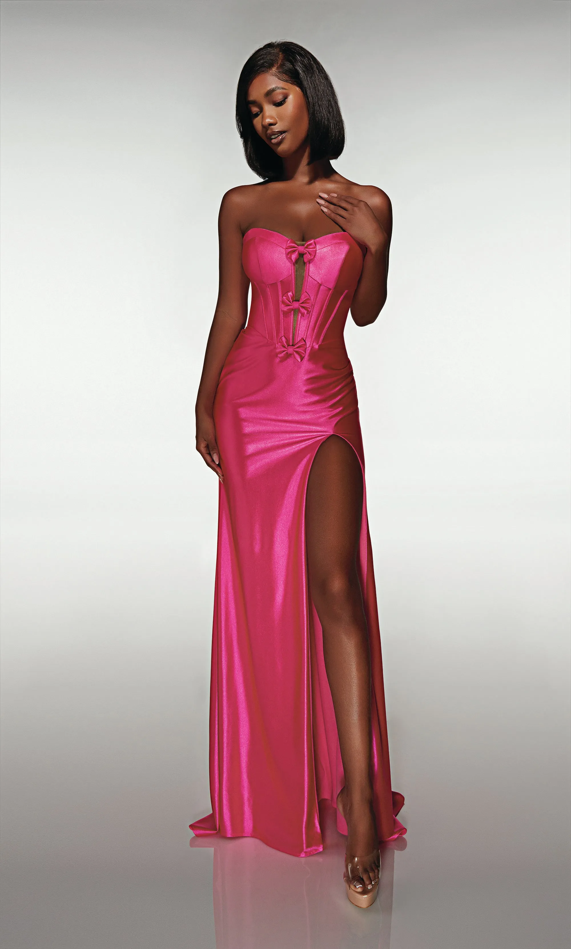 ALYCE Paris 62046 Alyce Long Plunging Neckline Simple Mermaid Dress sold by Alyce Paris product image thumbnail 3