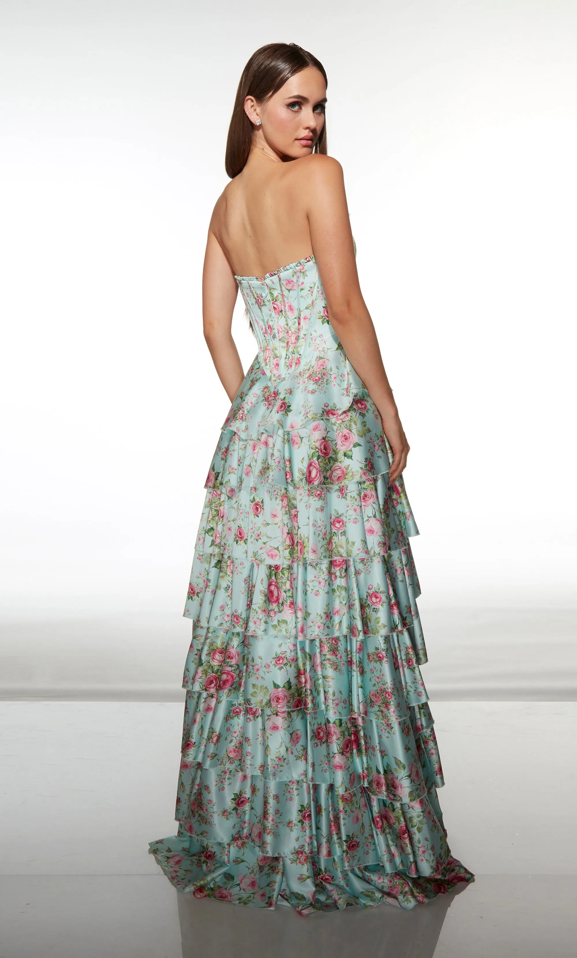 ALYCE Paris 62066 Alyce Long Scoop Neckline Ruffles A Line Dress sold by Alyce Paris product image thumbnail 2