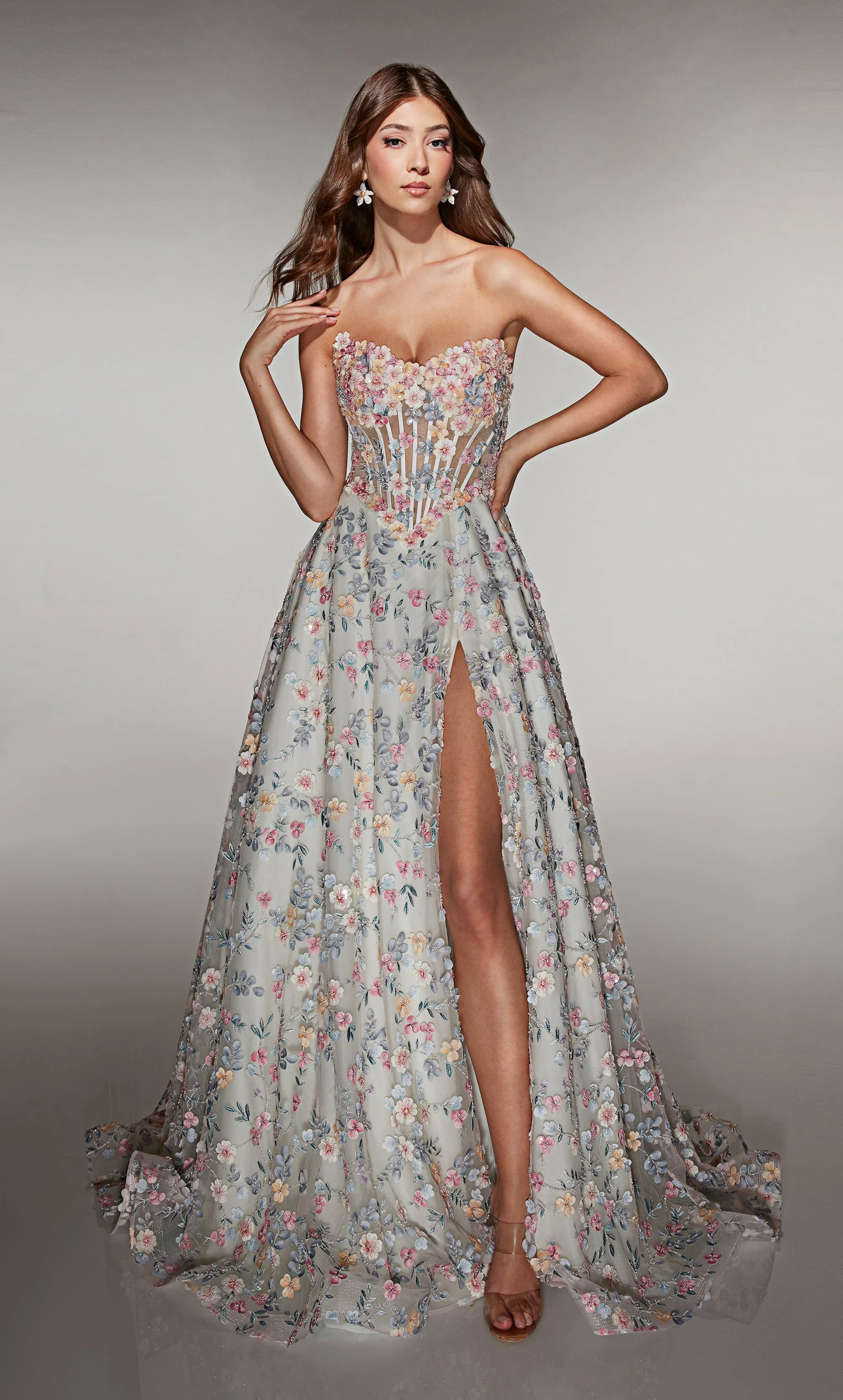 ALYCE Paris 61986 Alyce Long Strapless Neckline Corset A Line Dress sold by Alyce Paris product image thumbnail 3