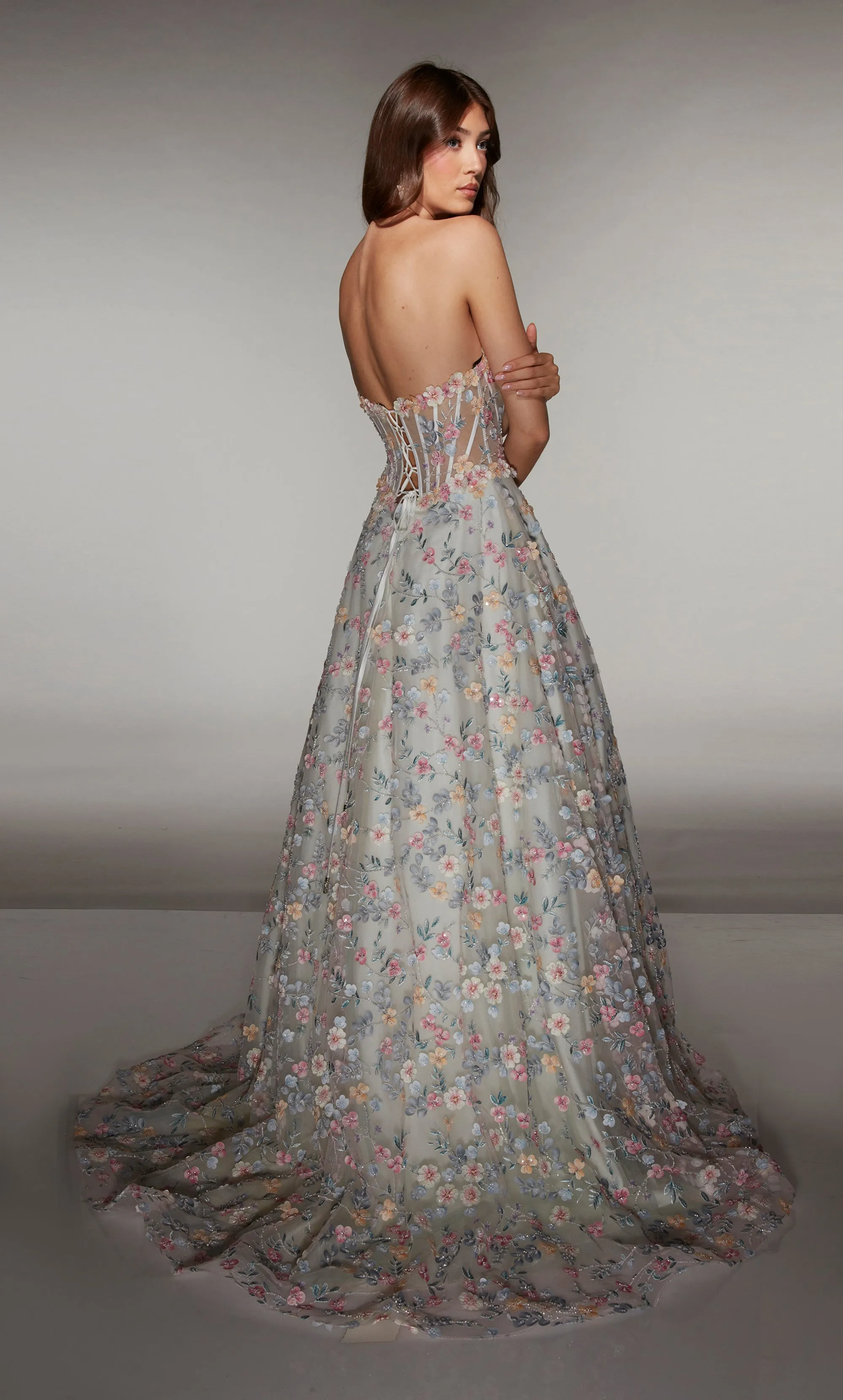 ALYCE Paris 61986 Alyce Long Strapless Neckline Corset A Line Dress sold by Alyce Paris product image thumbnail 4