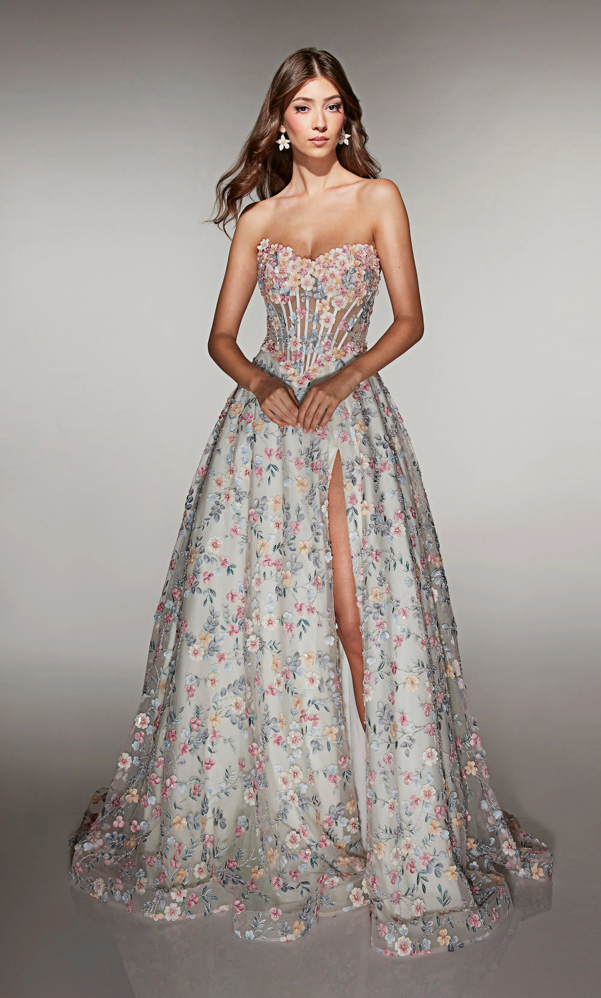 ALYCE Paris 61986 Alyce Long Strapless Neckline Corset A Line Dress sold by Alyce Paris product image thumbnail 5